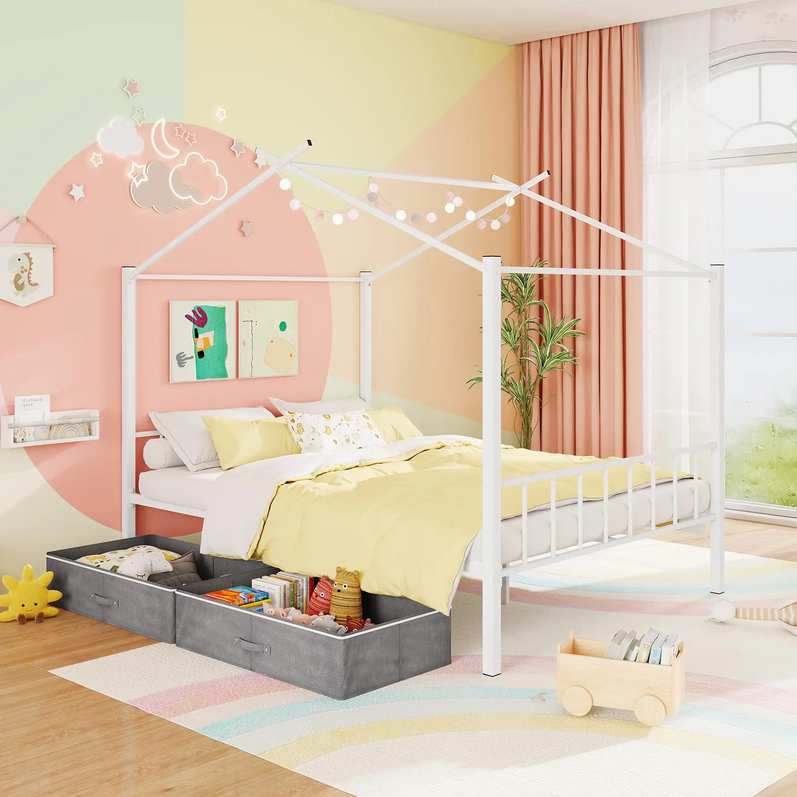 Giantex Full Size House Bed with 2 Storage Drawers