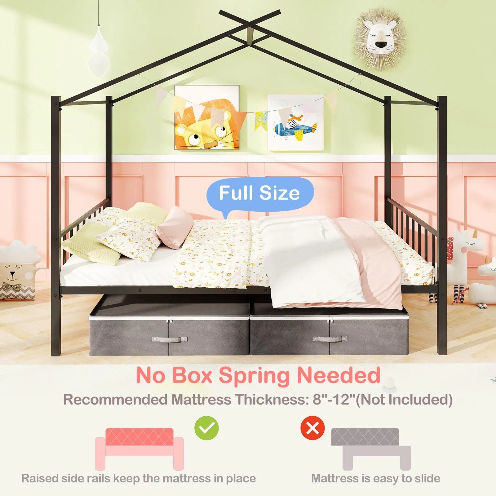 Giantex Full Size House Bed with 2 Storage Drawers