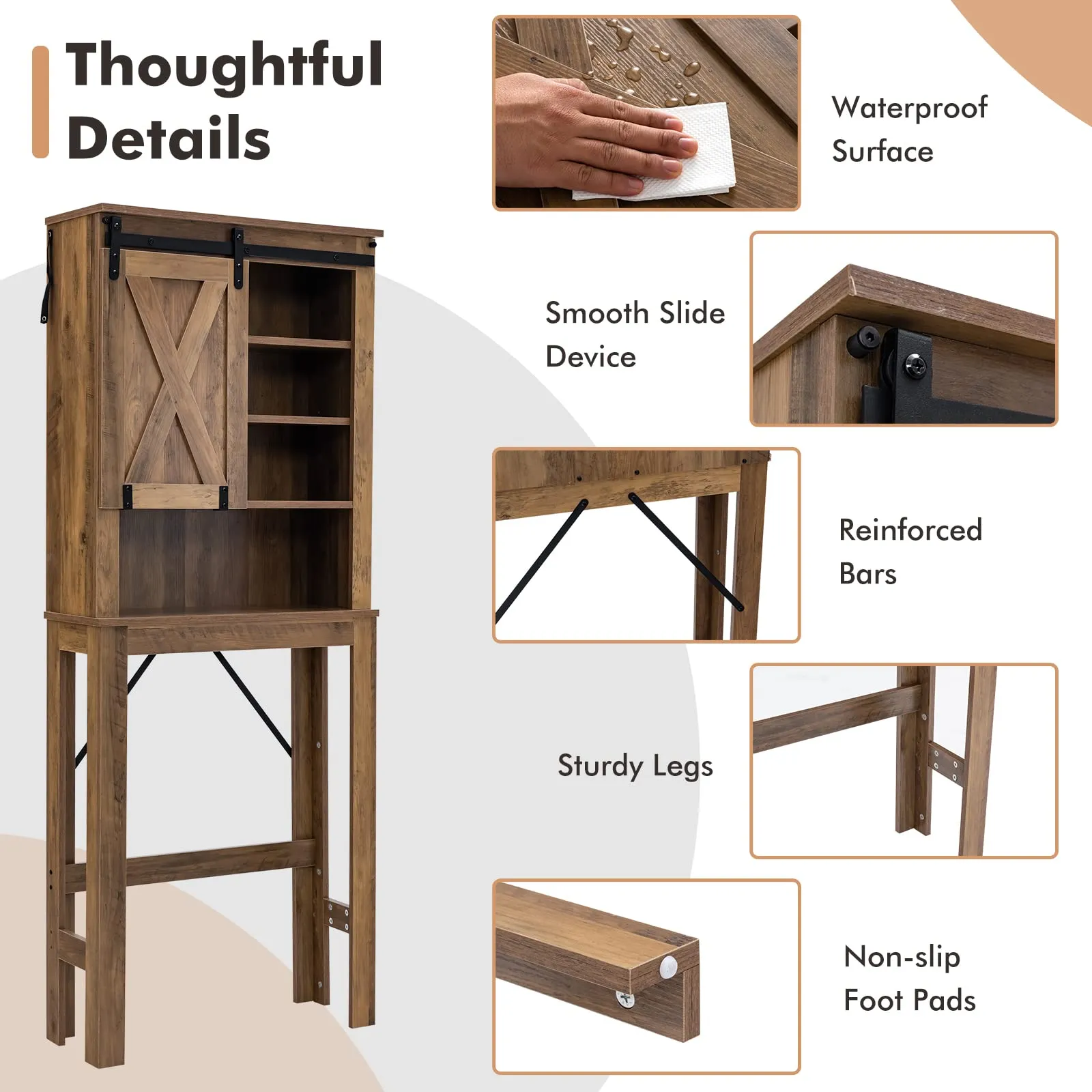 Giantex Over The Toilet Storage Cabinet - Freestanding Toilet Rack