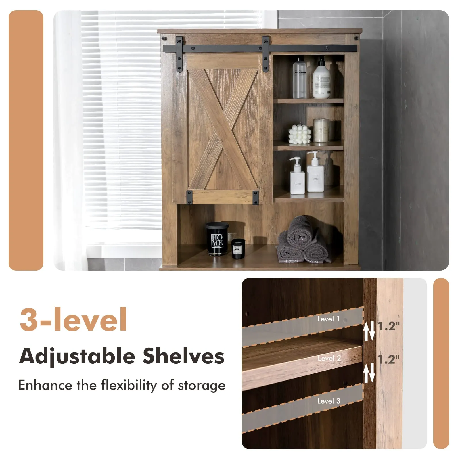 Giantex Over The Toilet Storage Cabinet - Freestanding Toilet Rack