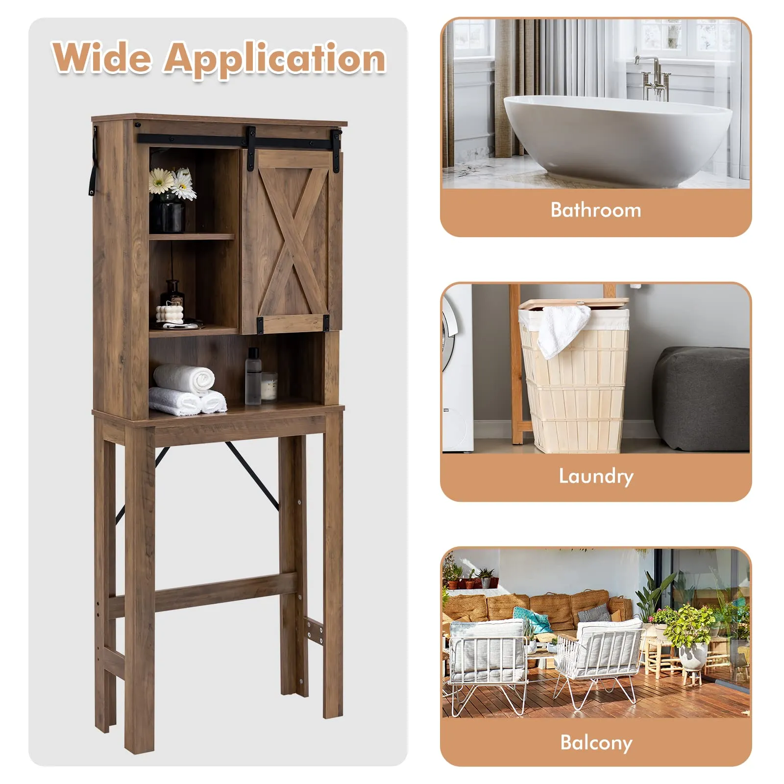 Giantex Over The Toilet Storage Cabinet - Freestanding Toilet Rack