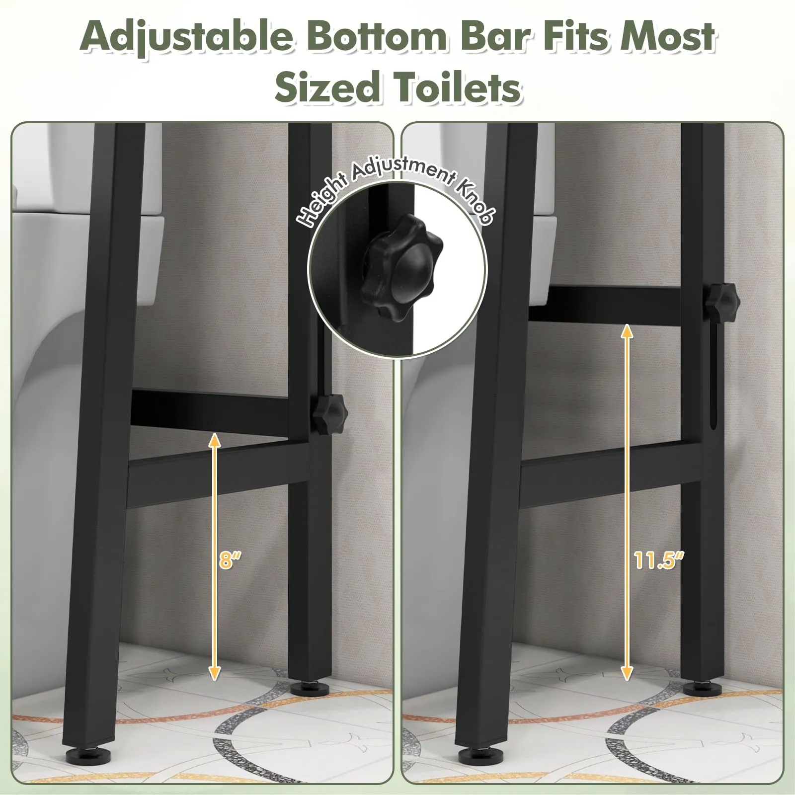 Giantex Over The Toilet Storage Shelf - 3-Tier Freestanding Above Toilet Rack