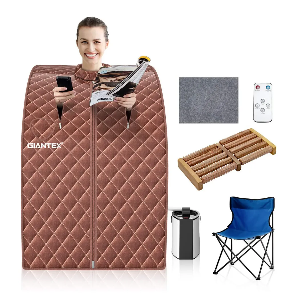 Giantex Portable Sauna 3L Personal Therapeutic Sauna Temperature & Timer Adjustable folding chair, portable chair