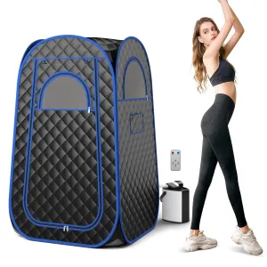 Giantex Portable Sauna, Full Body Steam Sauna w/ 3L Steam Box folding chair, portable chair