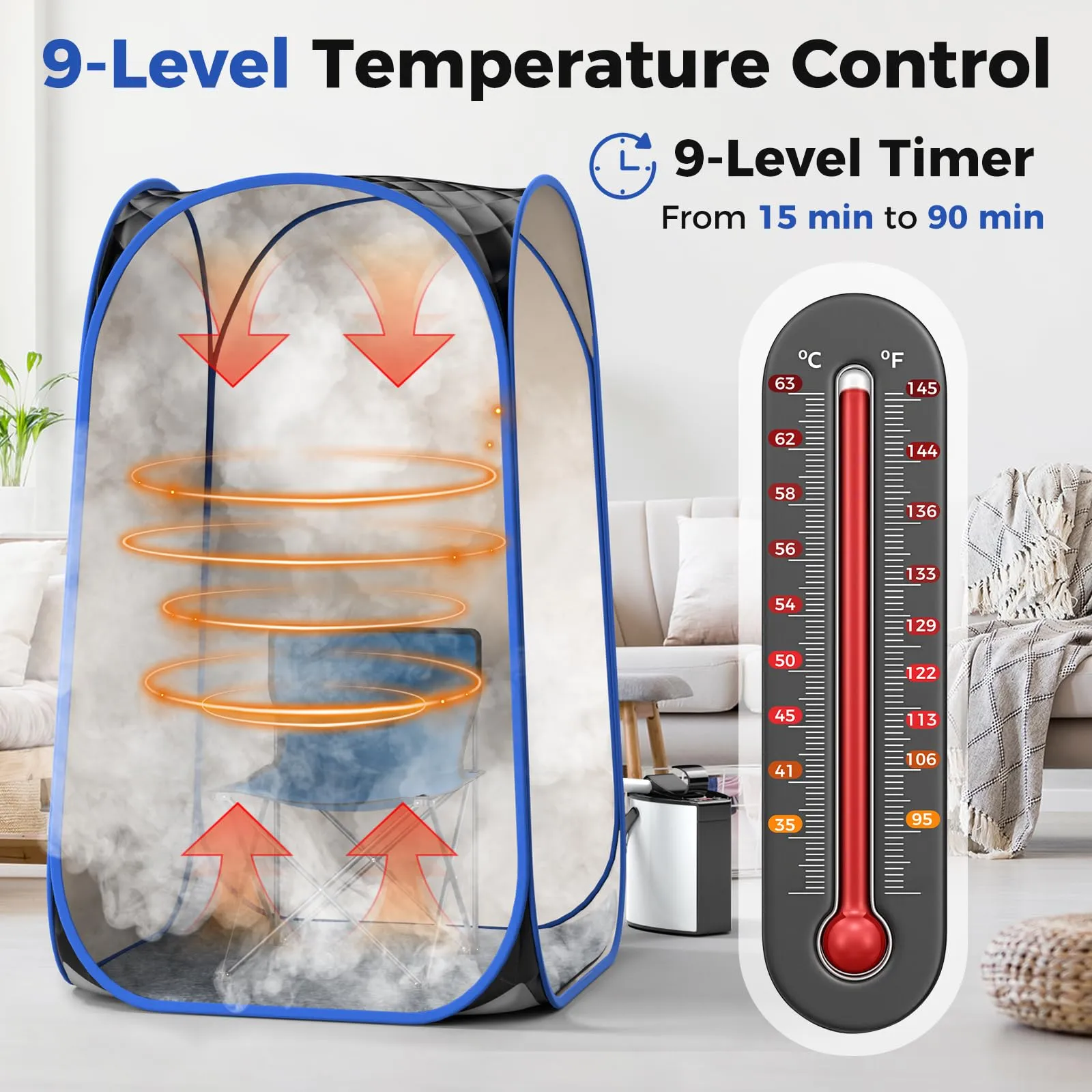 Giantex Portable Sauna, Full Body Steam Sauna w/ 3L Steam Box