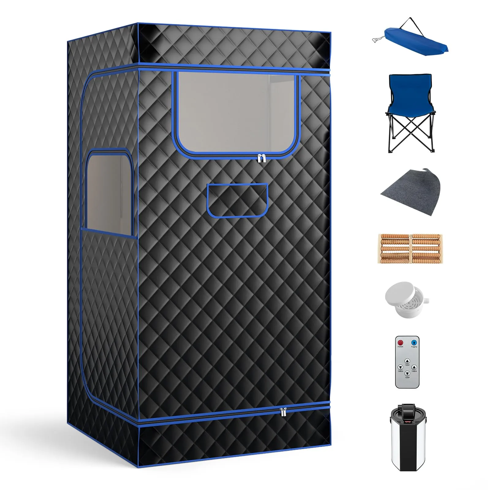 Giantex Portable Steam Sauna, Full Body Sauna Box with 3L Steam Generator, Remote Control