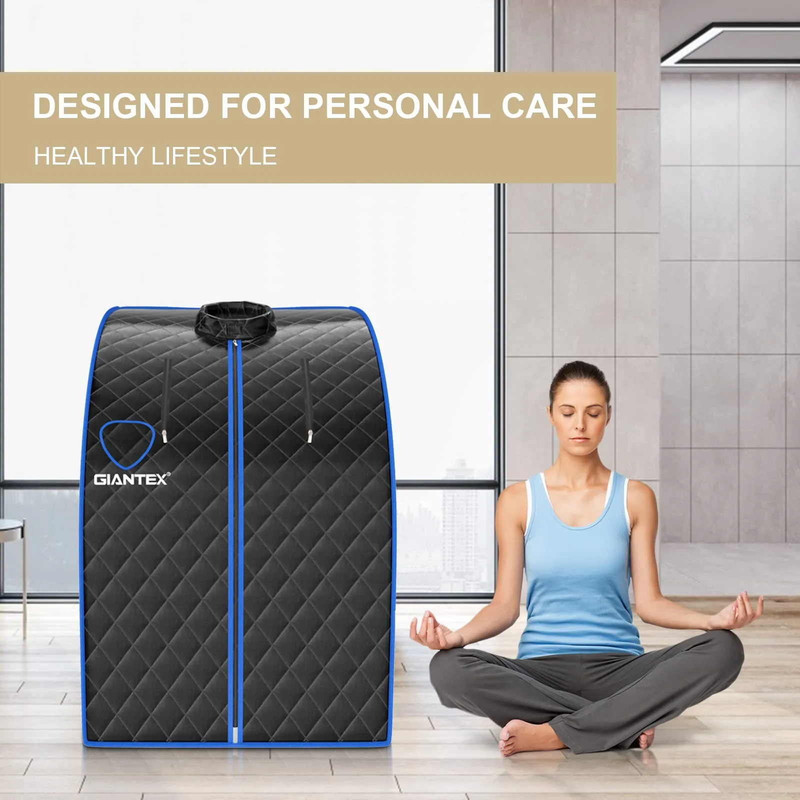 Giantex Portable Steam Sauna, Personal Therapeutic Sauna for Detox, Temperature & Timer Adjustable