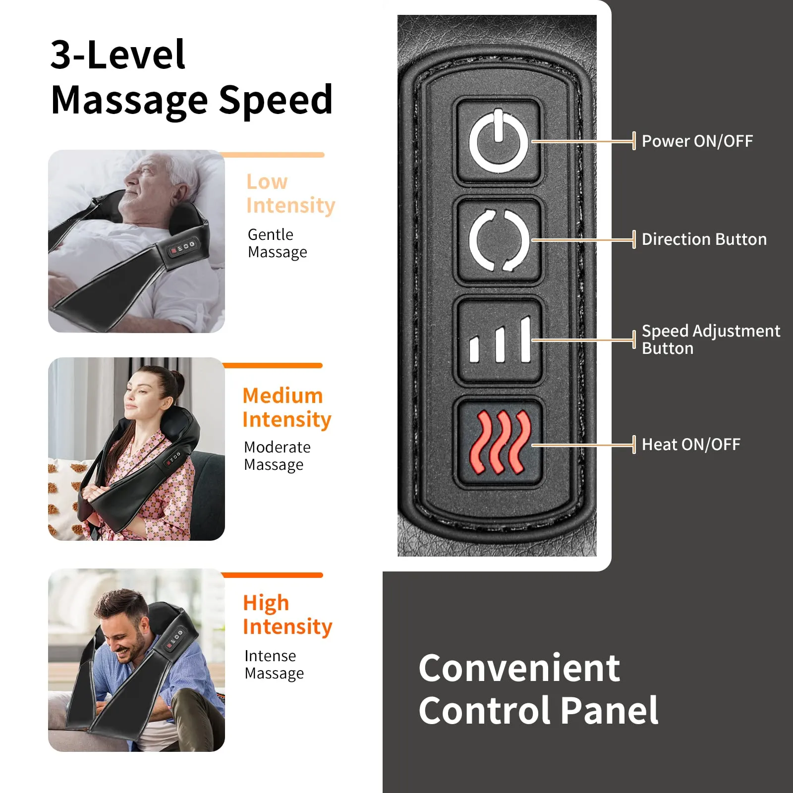 Giantex Shiatsu Neck Back and Shoulder Massager w/Heat, Deep Tissue 3D Kneading Massage Pillow for Back
