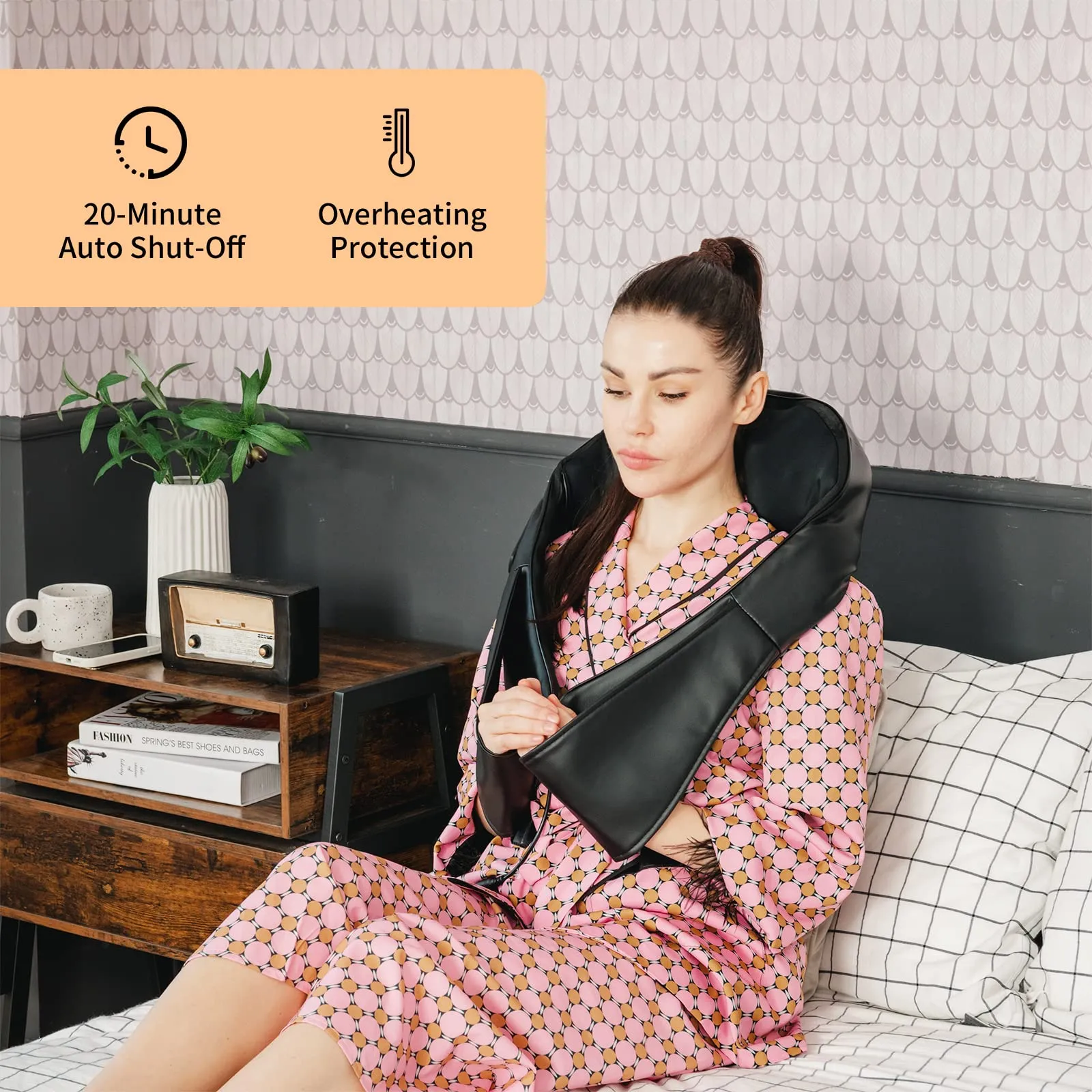 Giantex Shiatsu Neck Back and Shoulder Massager w/Heat, Deep Tissue 3D Kneading Massage Pillow for Back