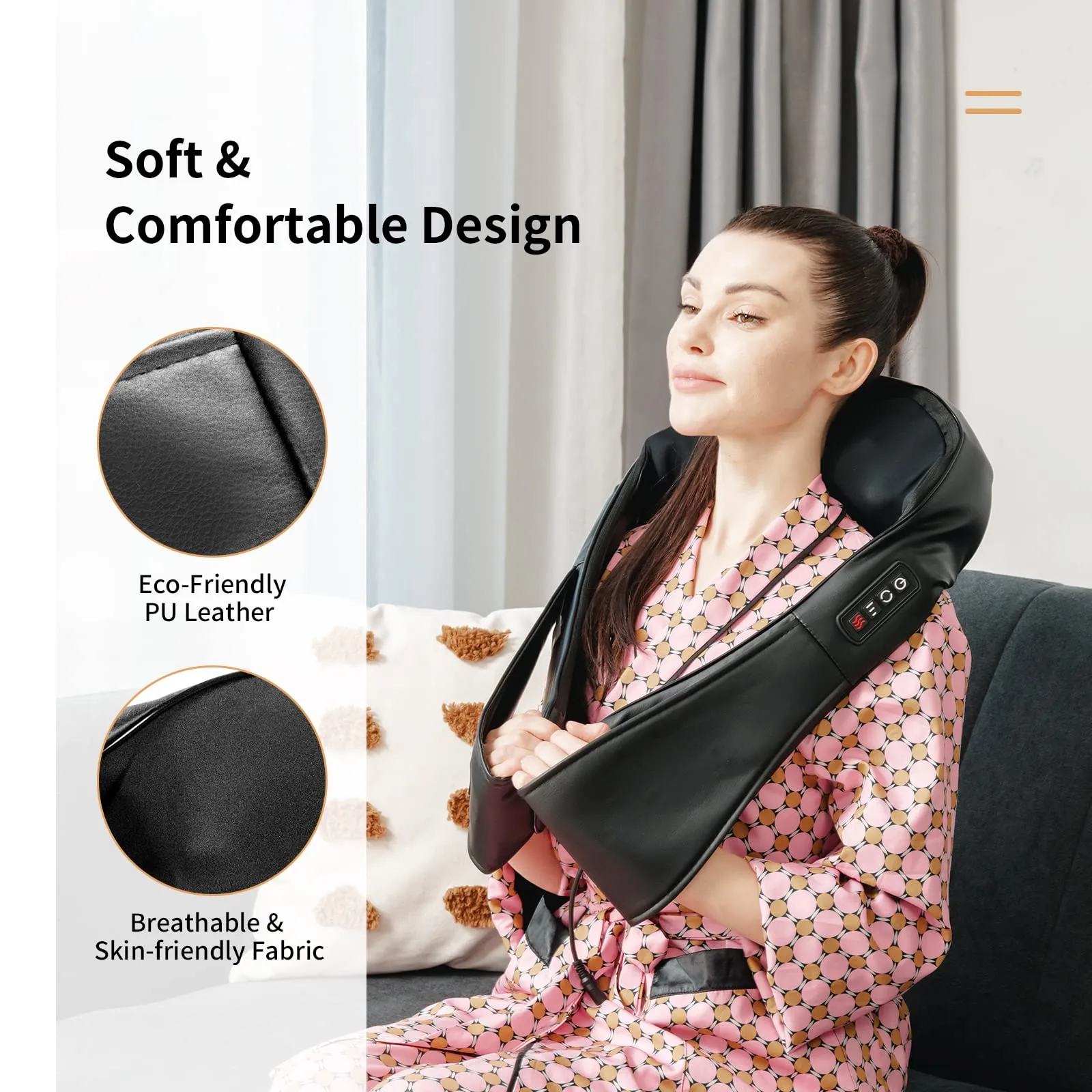 Giantex Shiatsu Neck Back and Shoulder Massager w/Heat, Deep Tissue 3D Kneading Massage Pillow for Back