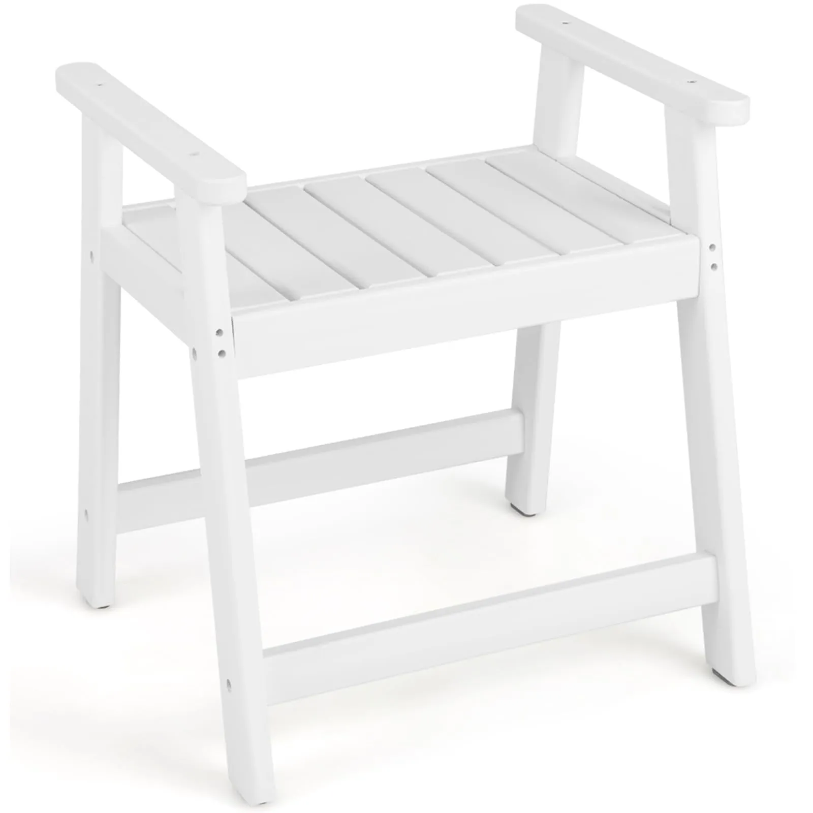 Giantex Shower Bench with Arms, Waterproof HDPE Shower Stool for Bathroom, Heavy Duty Sturdy Bath Seat for Seniors Elderly