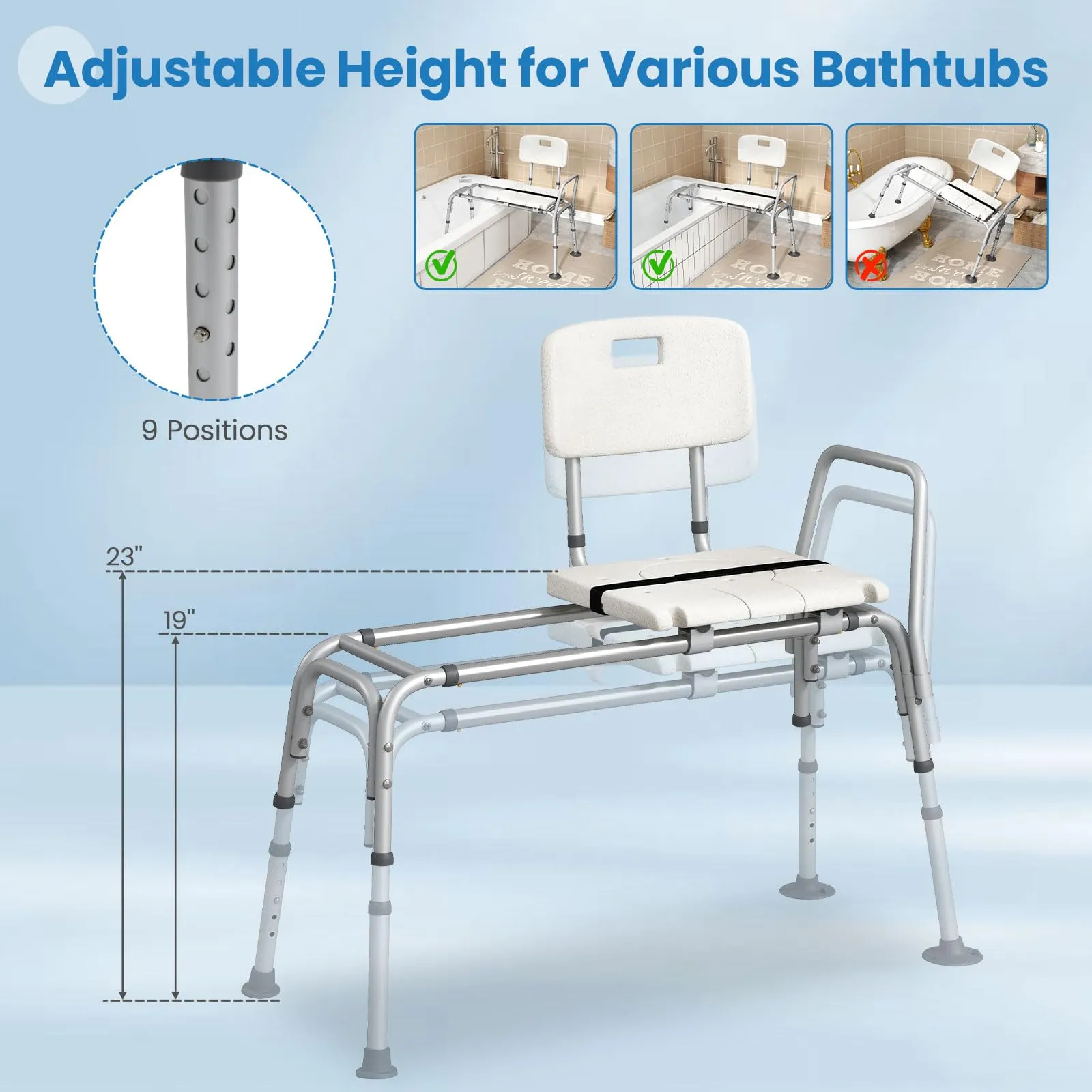 Giantex Sliding Tub Transfer Bench for Bathtub