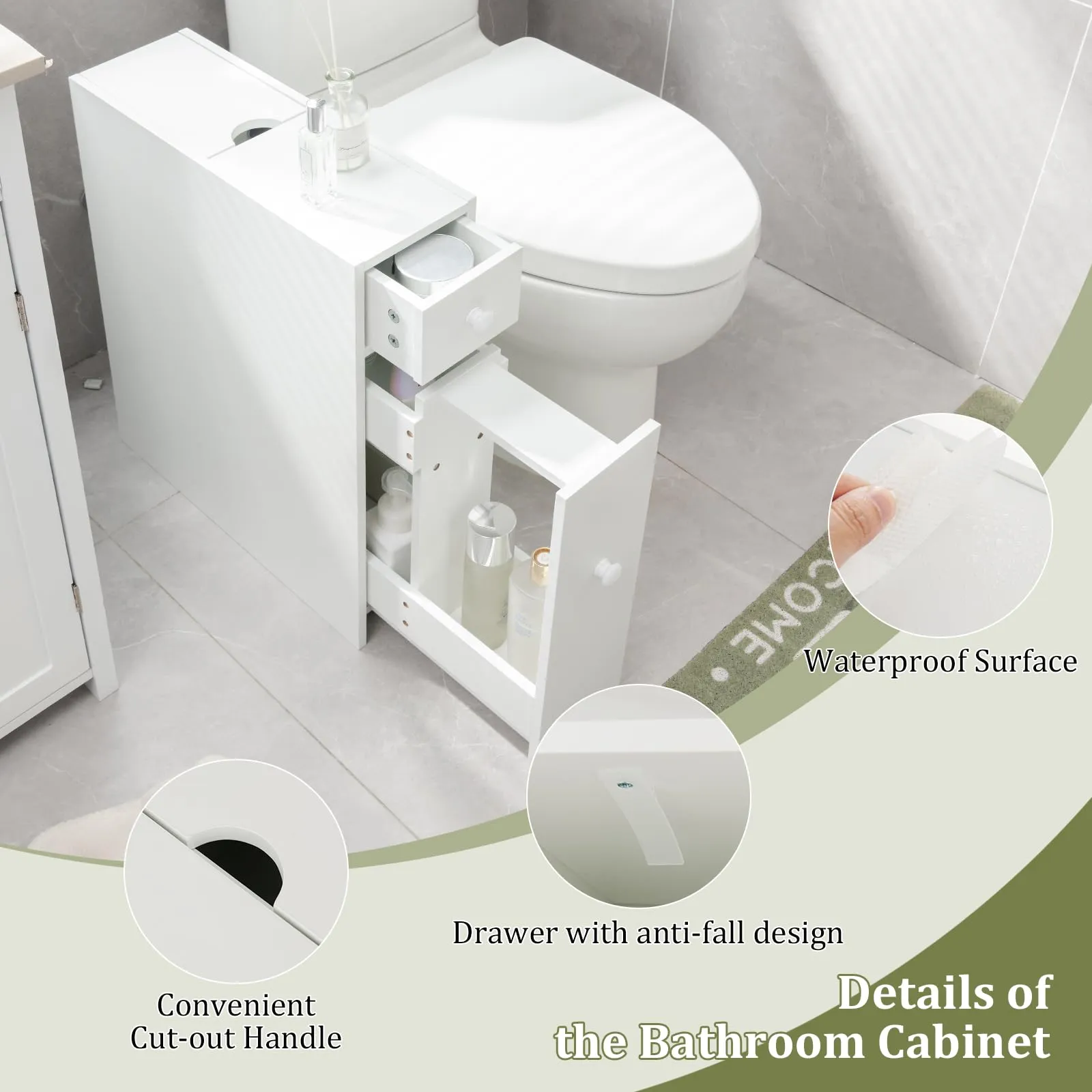 Giantex Small Bathroom Storage Cabinet