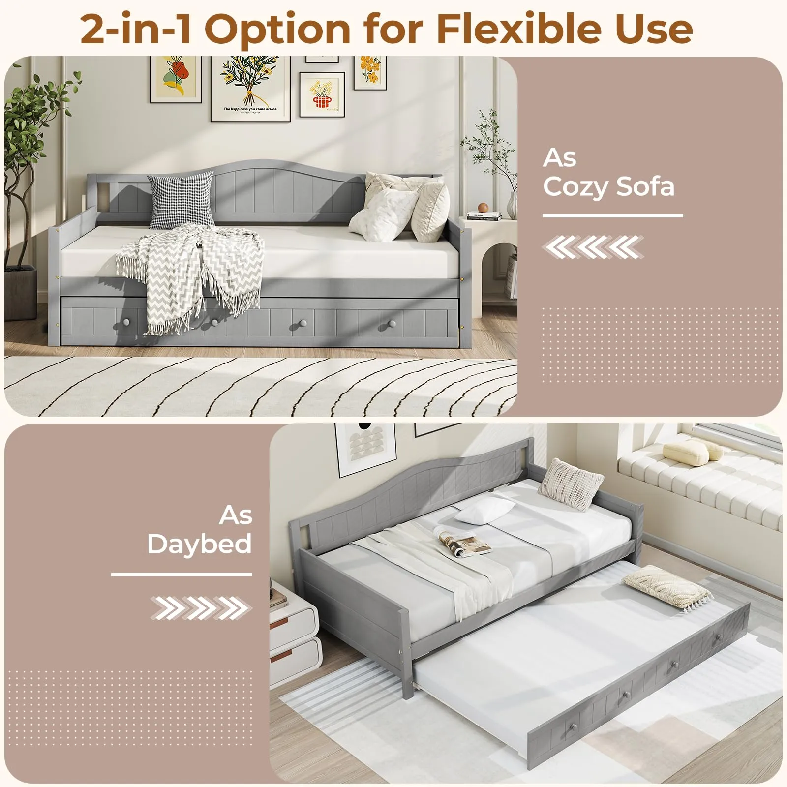 Giantex Twin Daybed with Trundle