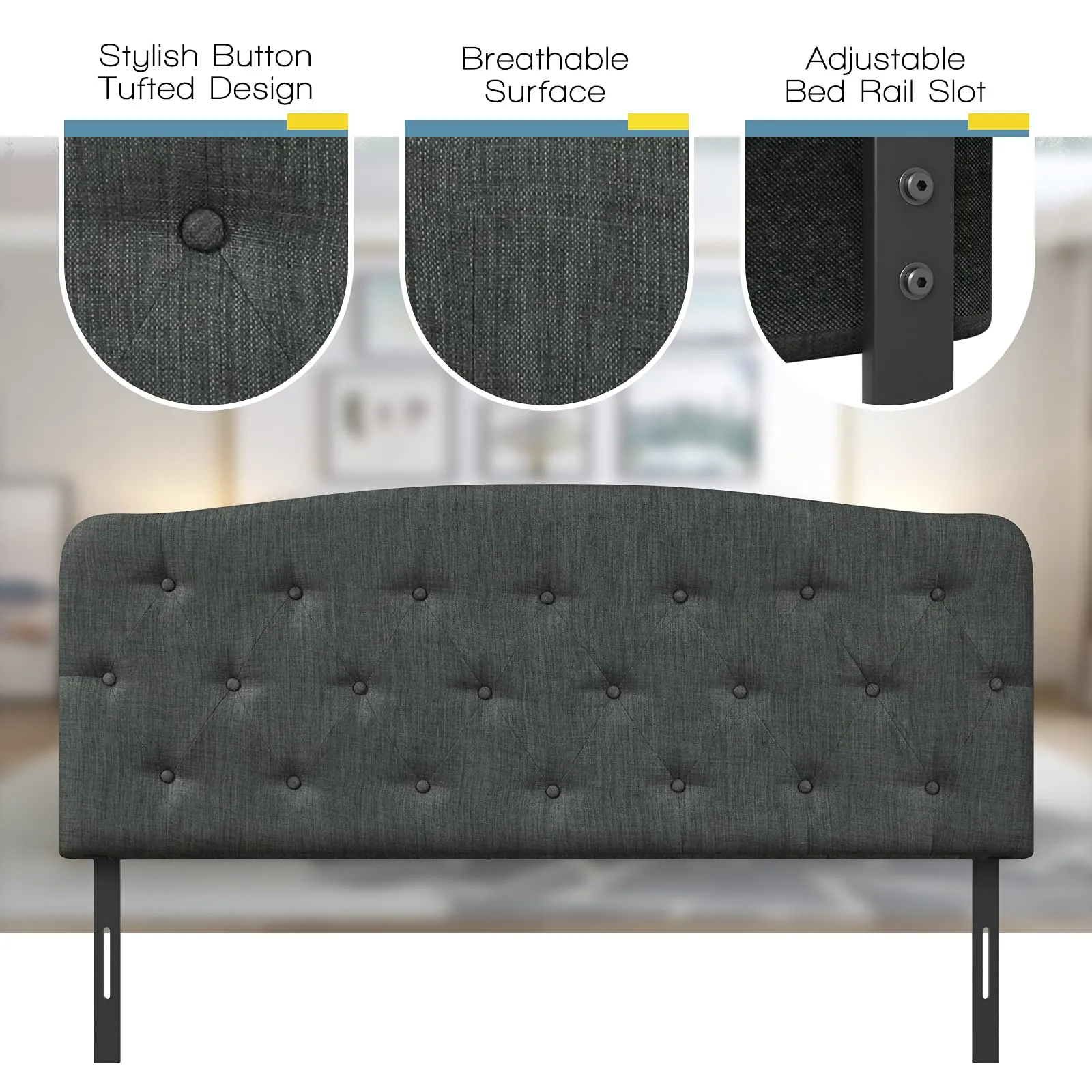 Giantex Upholstered Headboard, Button Tufted Headboard
