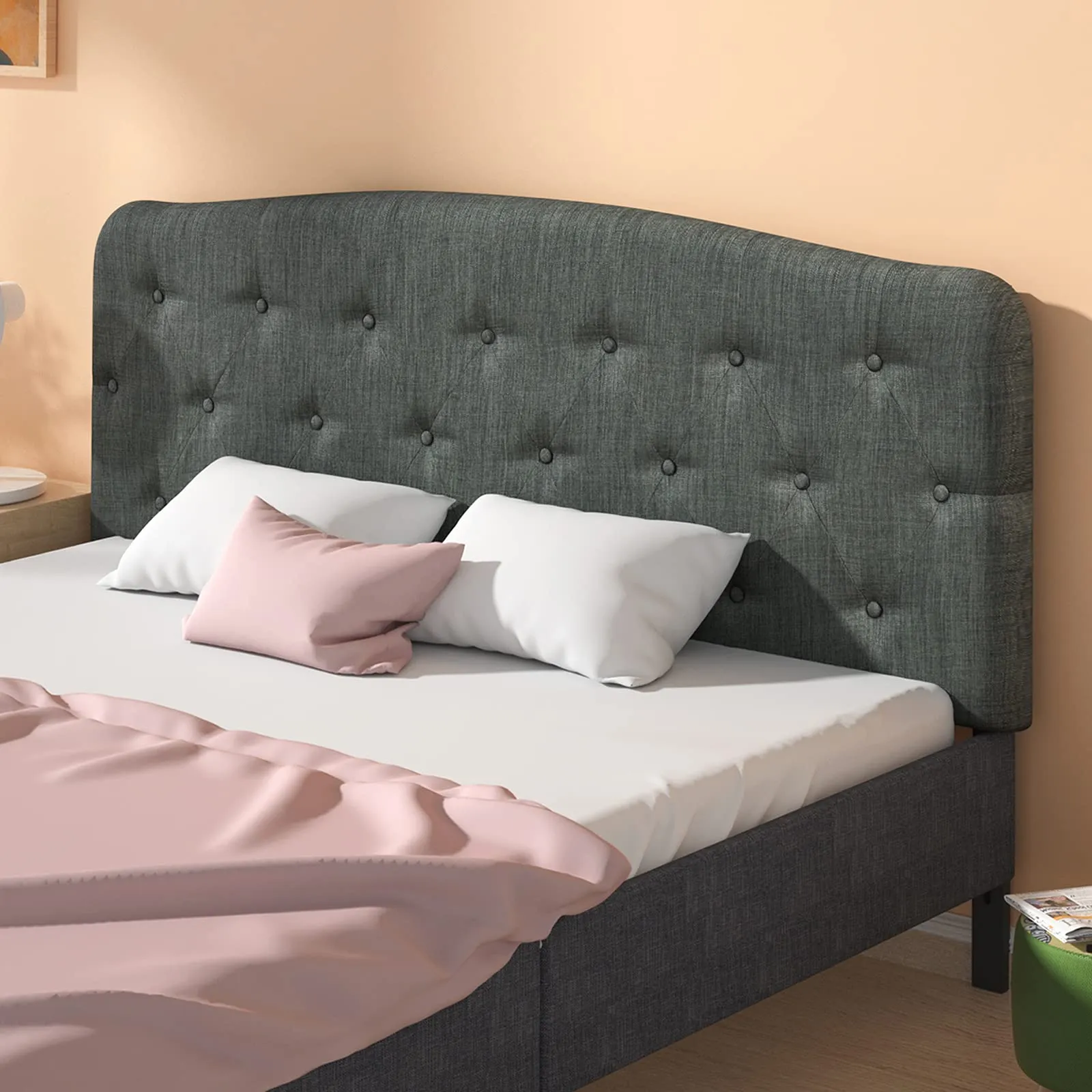 Giantex Upholstered Headboard, Button Tufted Headboard