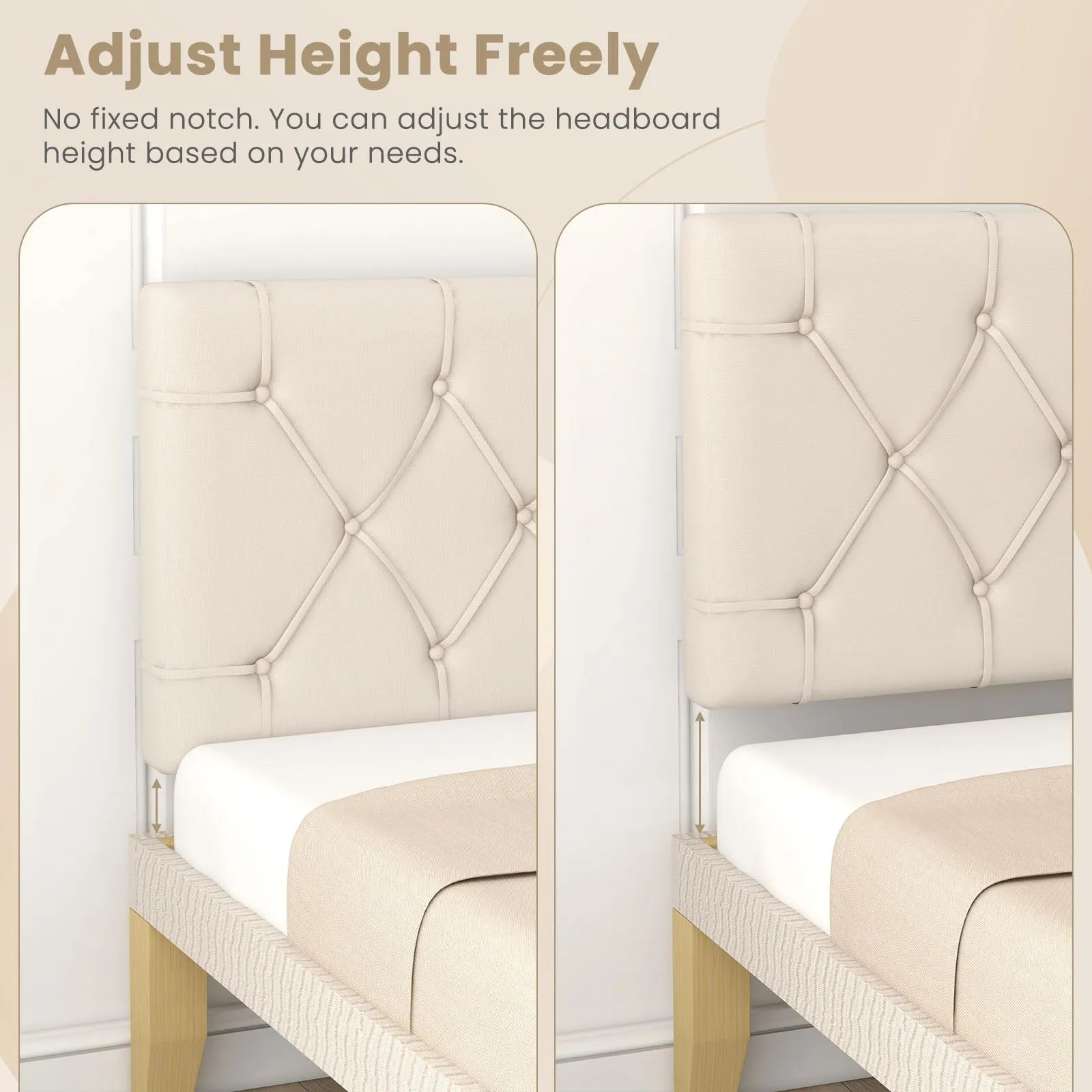 Giantex Upholstered Headboard for Twin/Twin XL Size Bed, Wall Mounted Twin Headboard Only