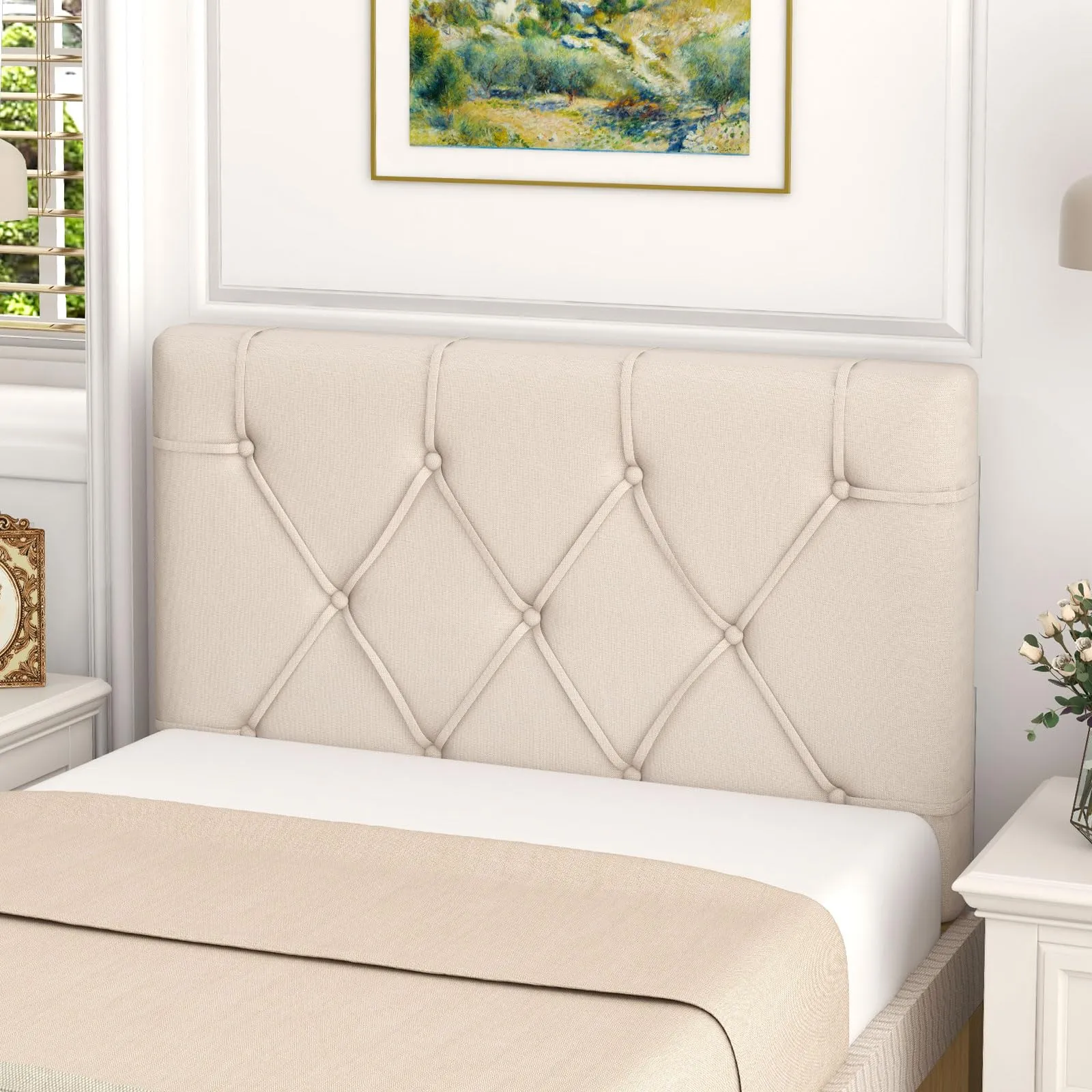 Giantex Upholstered Headboard for Twin/Twin XL Size Bed, Wall Mounted Twin Headboard Only