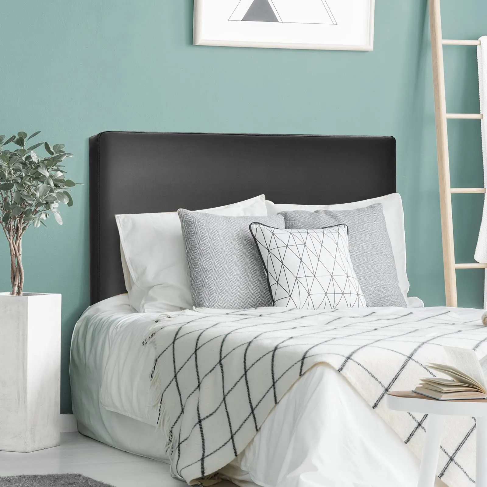 Giantex Upholstered Headboard, Wall-Mounted Sponge Padded Headboard with PU Leather Surface, 35"(L) x 21"(W)