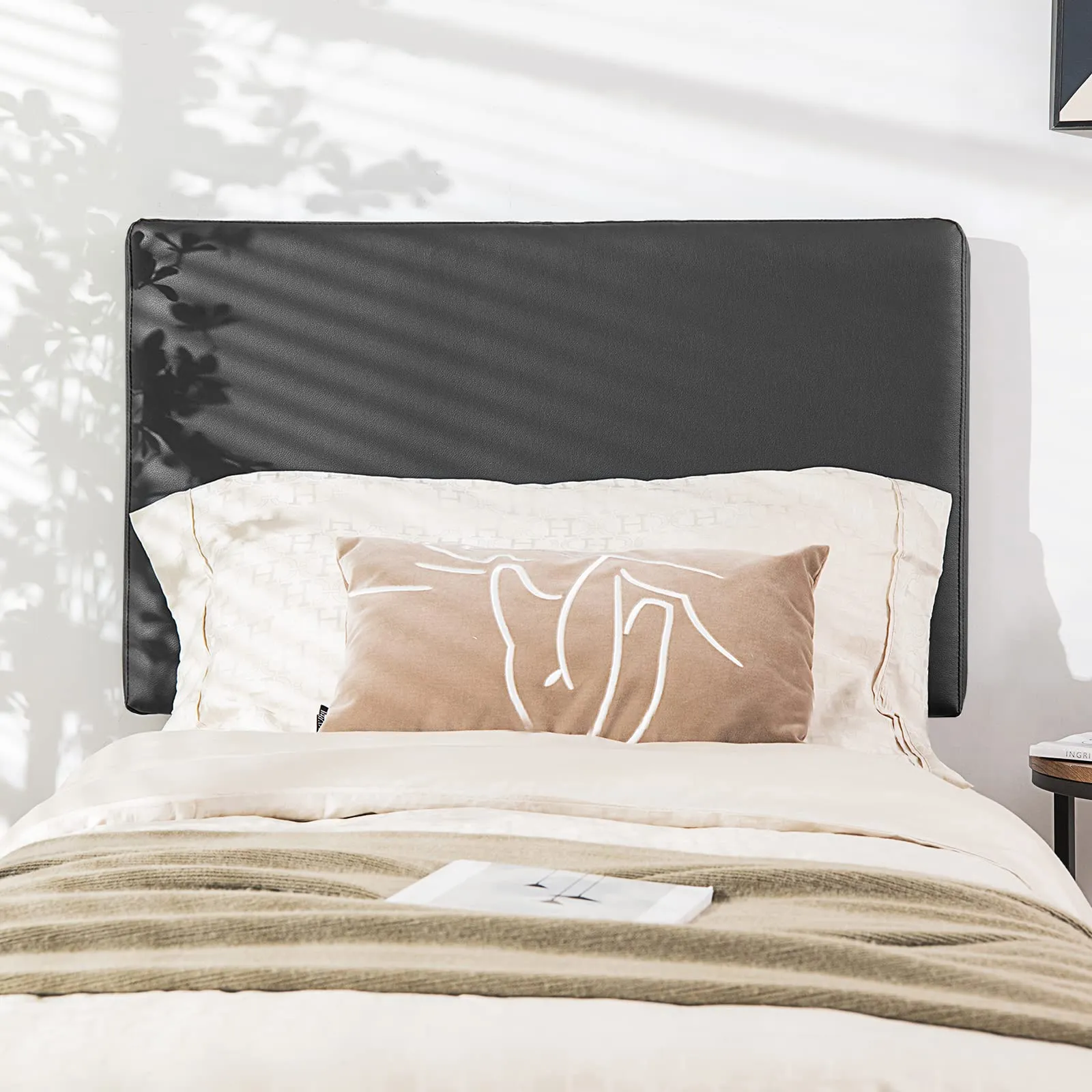 Giantex Upholstered Headboard, Wall-Mounted Sponge Padded Headboard with PU Leather Surface, 35"(L) x 21"(W)