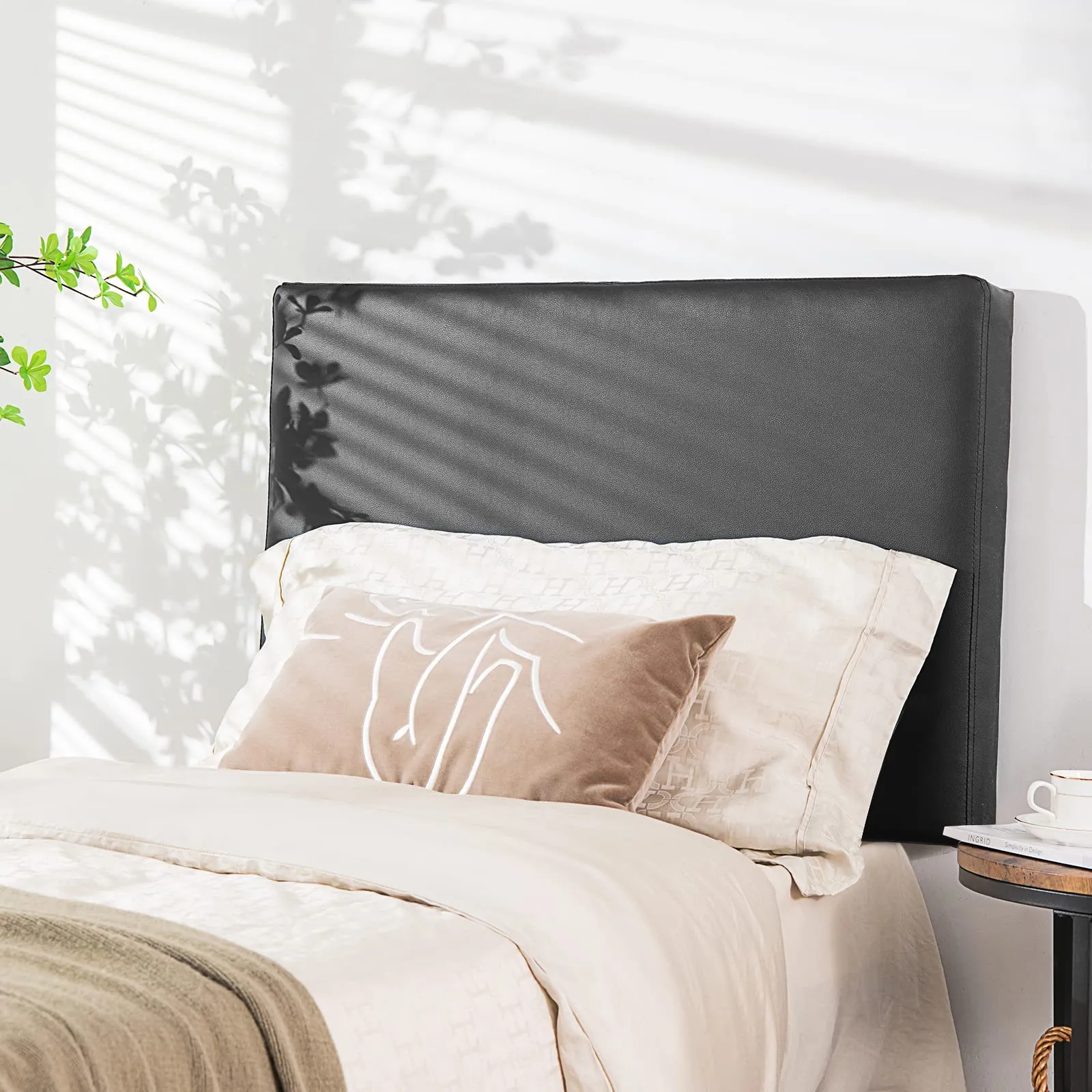 Giantex Upholstered Headboard, Wall-Mounted Sponge Padded Headboard with PU Leather Surface, 35"(L) x 21"(W)