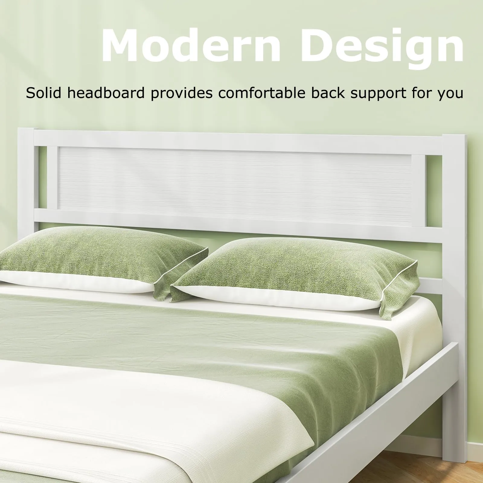 Giantex Wood Full Size Bed Frame with Headboard