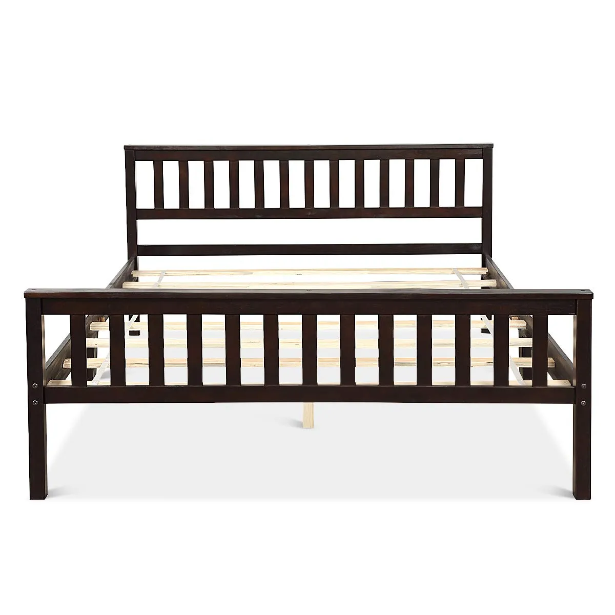 Giantex Wood Slats Great Support with Six Legs, No Box Spring Needed, Antique Espresso (Queen) bed frame, queen bed