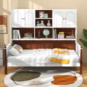 Giantex Wood Twin Bed with Storage bed frame, queen bed