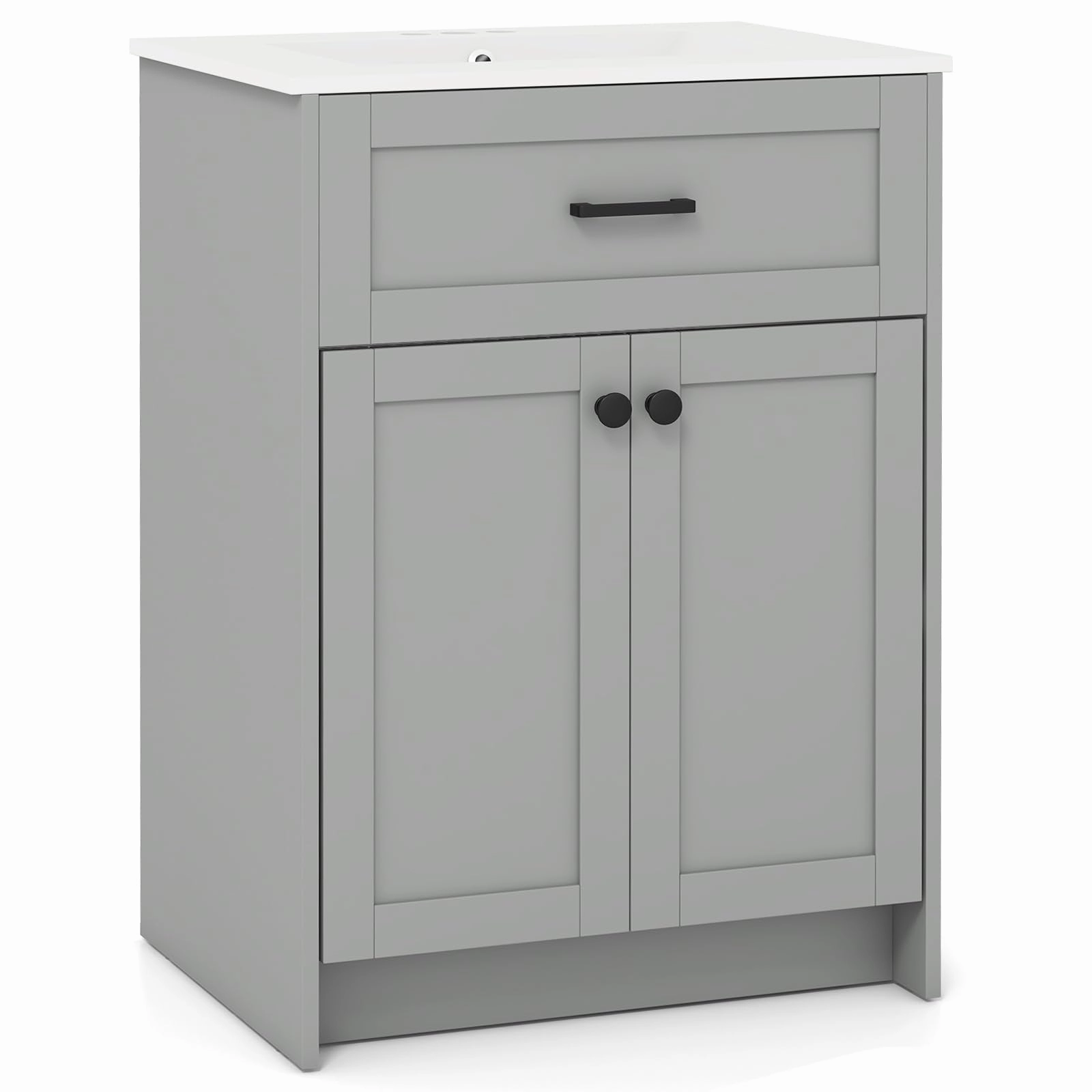 Giantex 24 Undermount Bathroom Cabinet with Ceramic Basin bathroom storage cabinet, over toilet storage