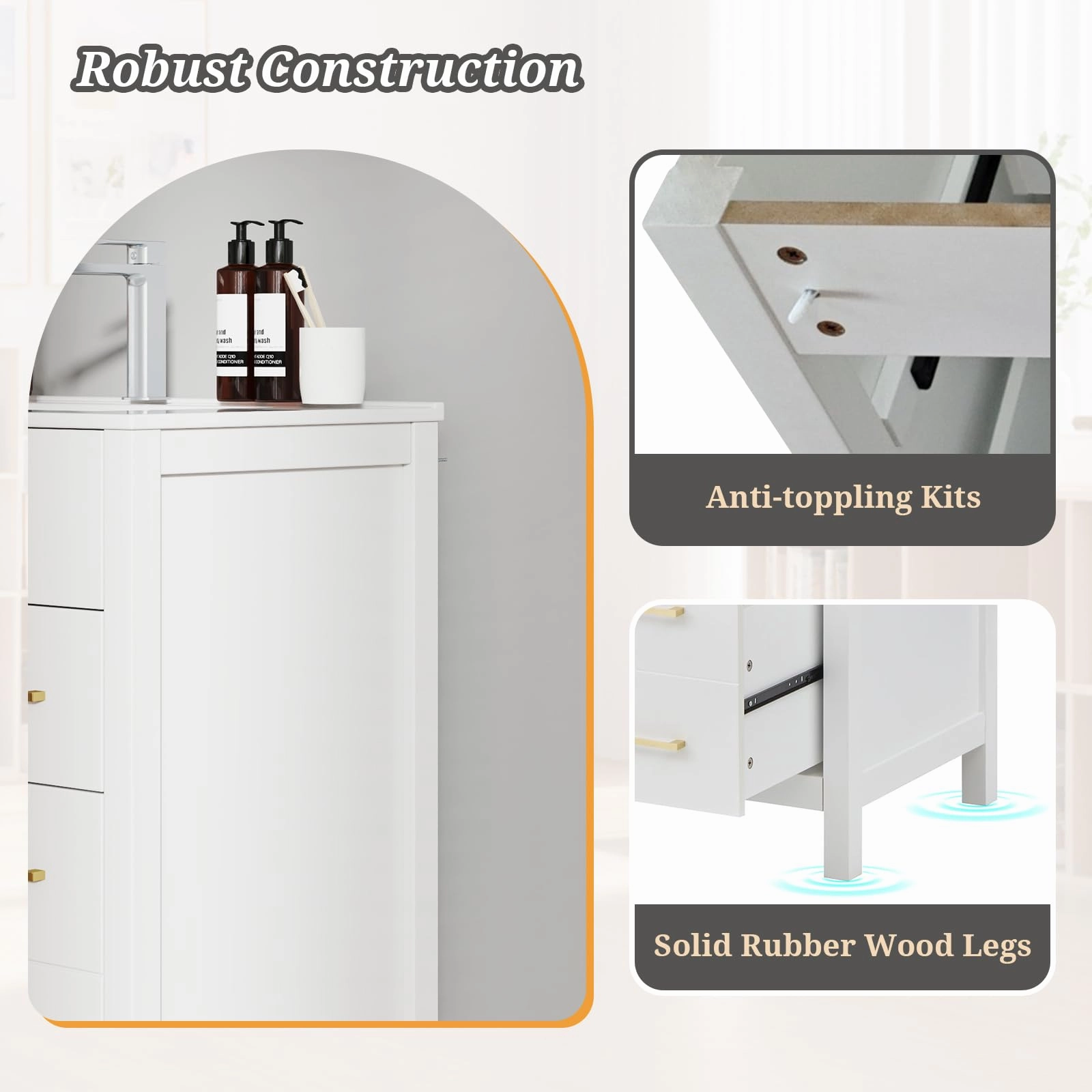 Giantex 30 Bathroom Vanity with Sink, Ceramic Basin Combo with 2 Drawers, 1 Door, 1 Flip-Out Drawer