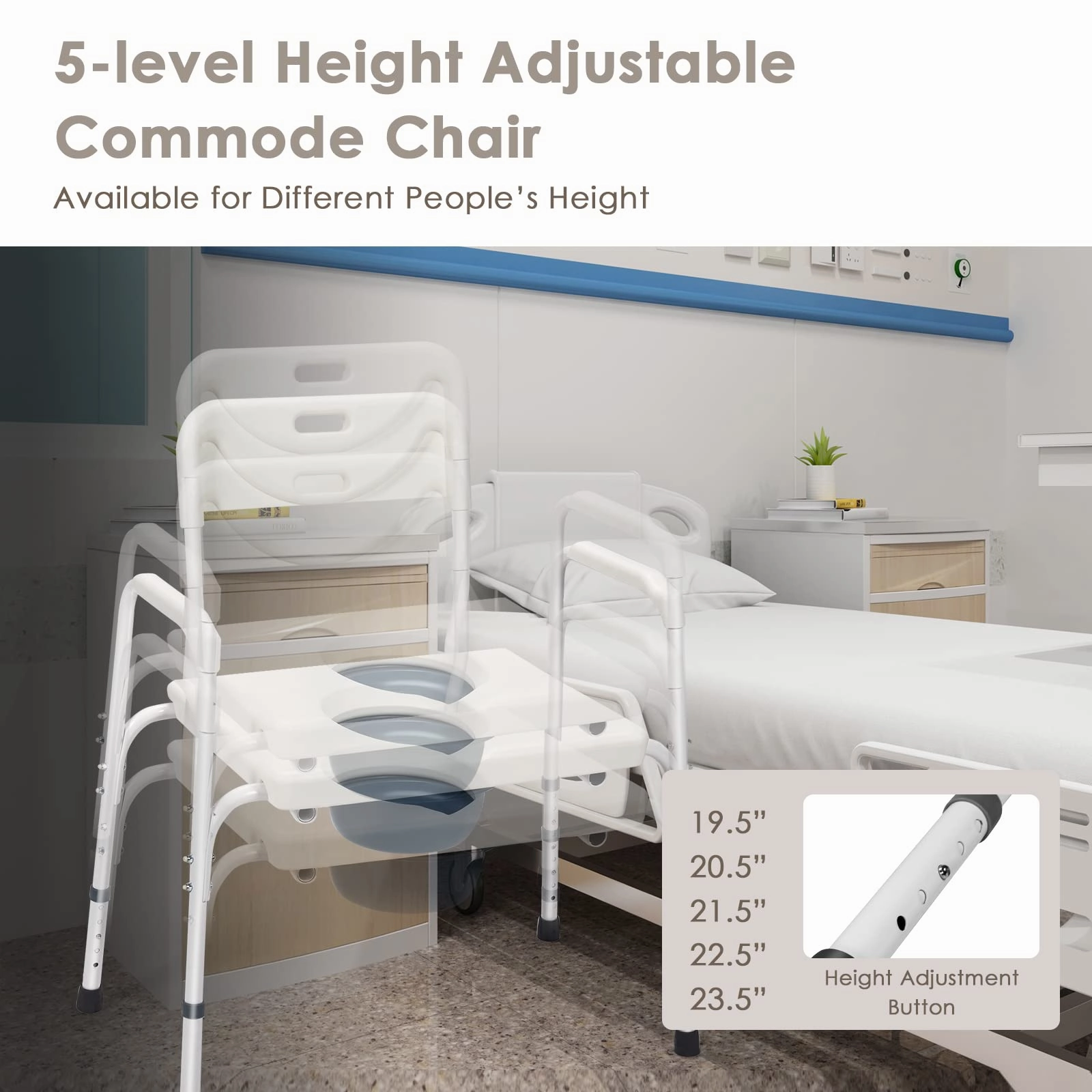 Giantex 3-in-1 Bedside Commode Chair