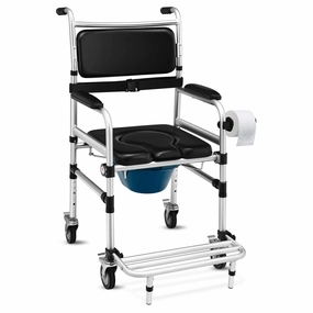 Giantex 3 in 1 Lightweight Shower Commode Wheelchair bench seat, tufted bench
