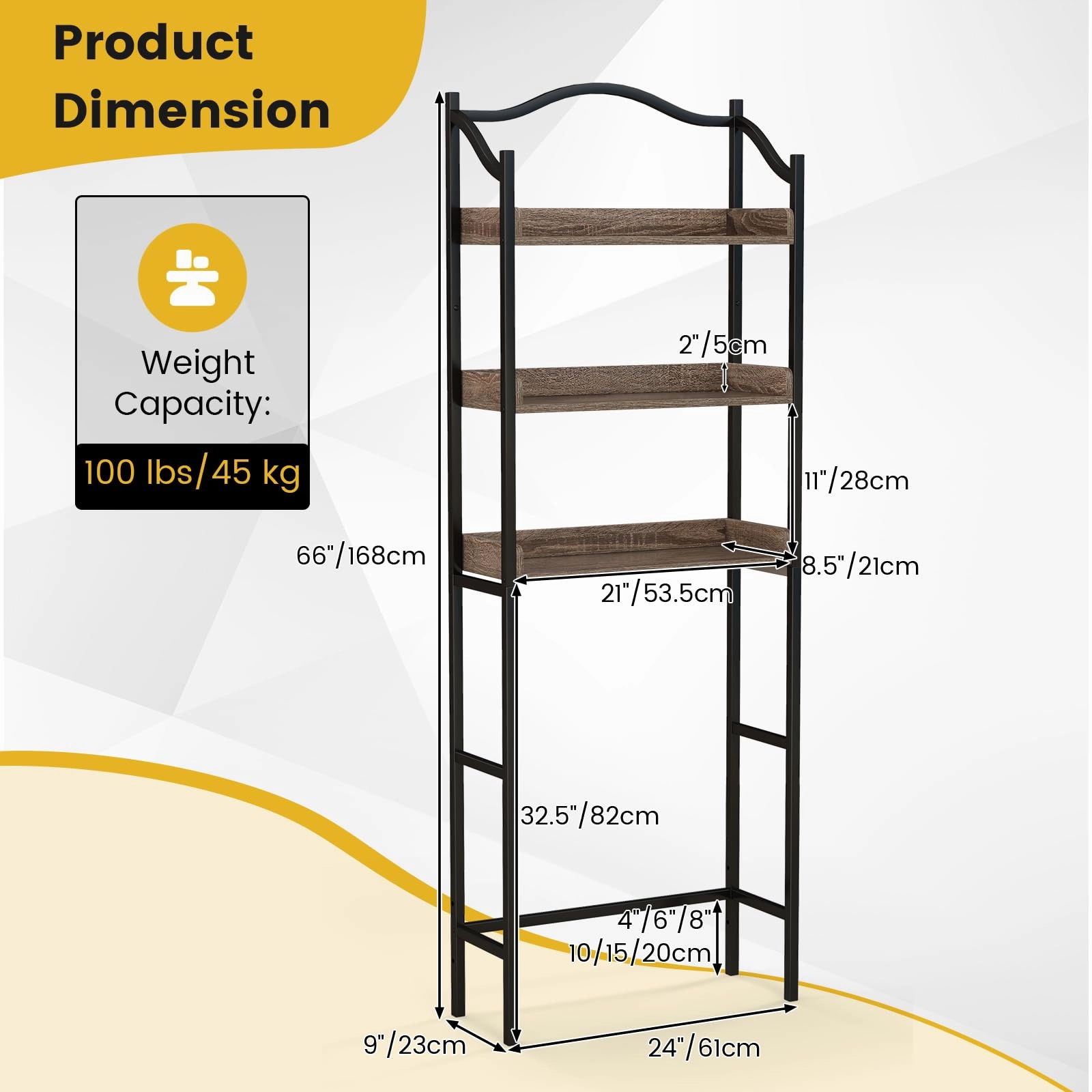 Giantex 3-Tier Over-The-Toilet Rack
