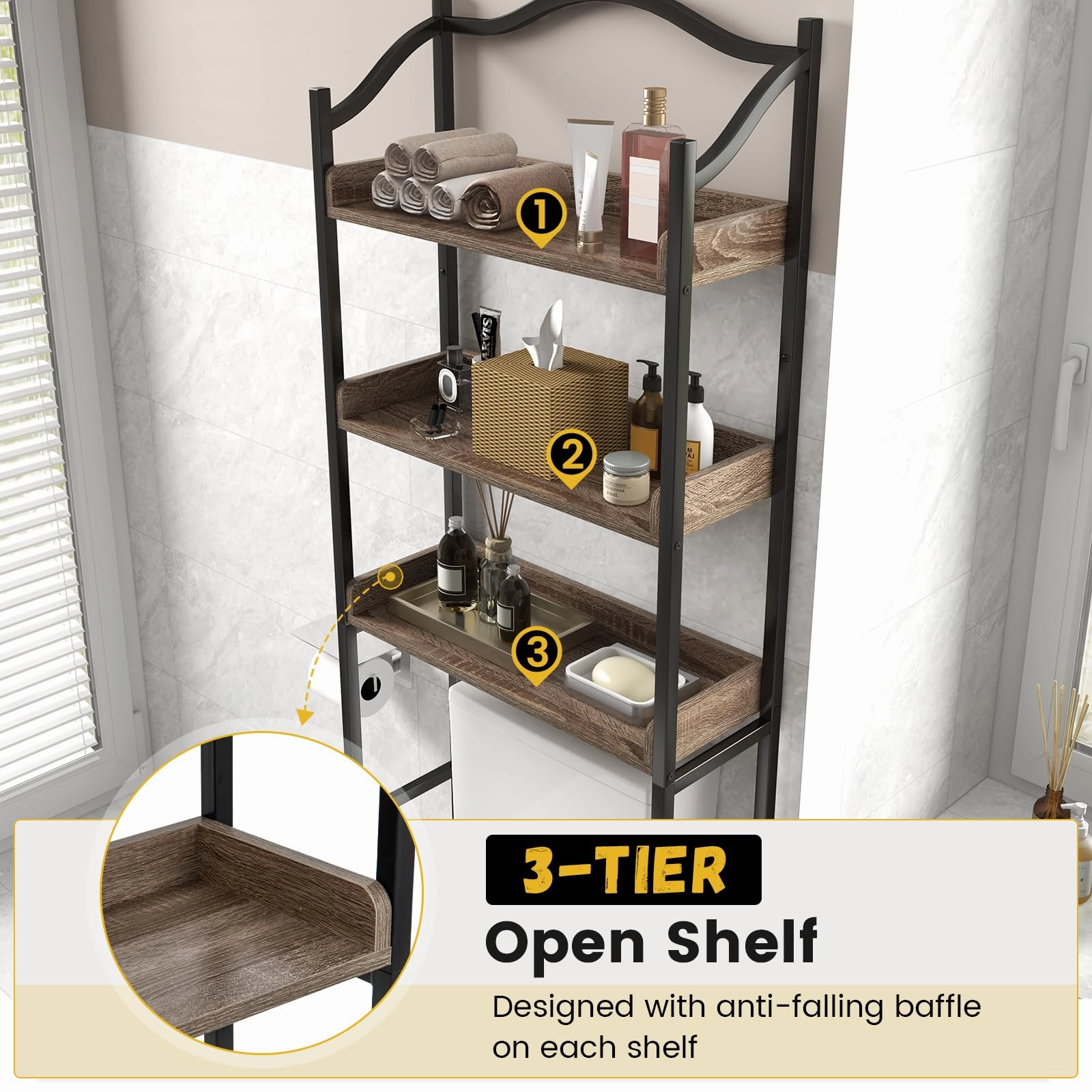 Giantex 3-Tier Over-The-Toilet Rack