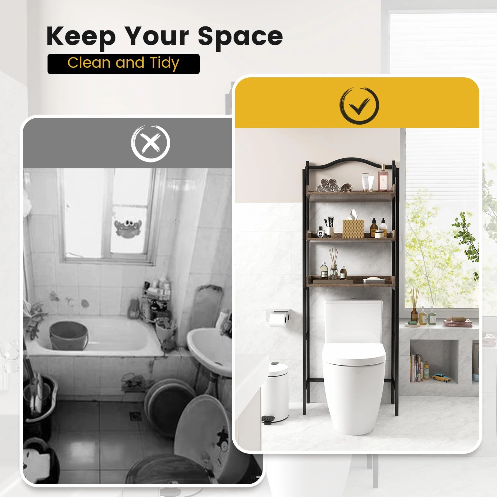 Giantex 3-Tier Over-The-Toilet Rack