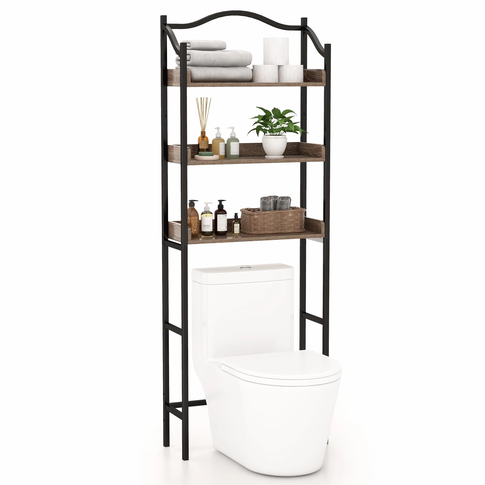 Giantex 3-Tier Over-The-Toilet Rack bathroom storage cabinet, over toilet storage