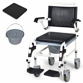 Giantex 4-in-1 Bedside Commode Shower Wheelchair bench seat, tufted bench