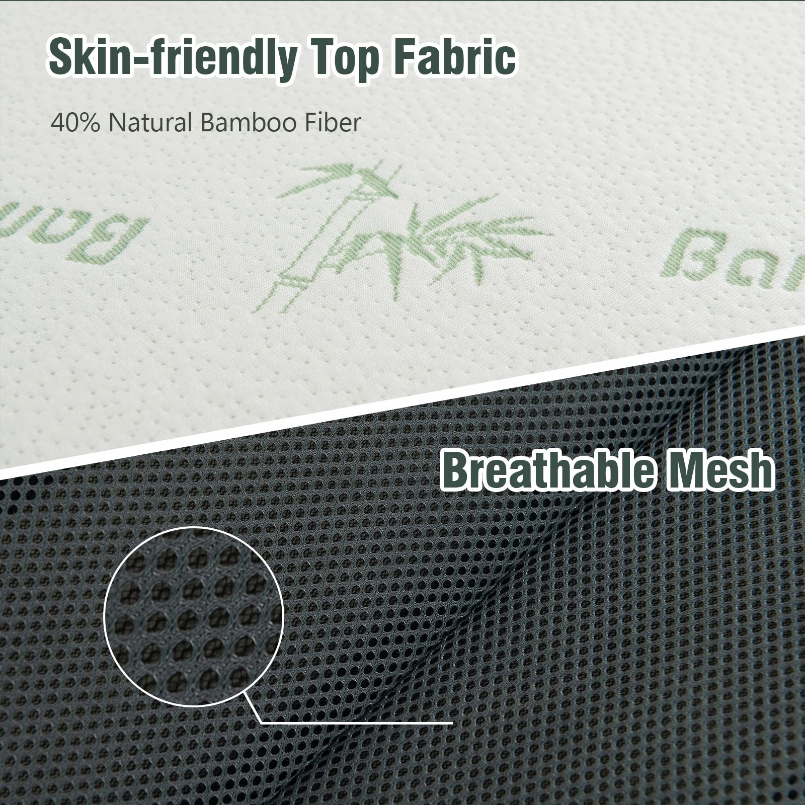 Giantex 4-Inch Tri Folding Mattress, Foam Mattress Topper with Bamboo Fiber Cover (Cot)