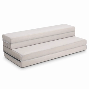 Giantex 4" Thick Folding Portable Mattress Pad Sofa Bed with Carrying Handles nightstand, bedside table