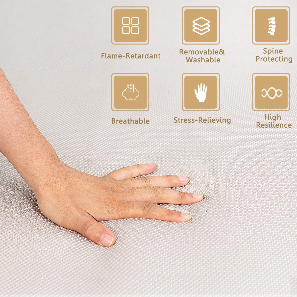Giantex 4" Thick Folding Portable Mattress Pad Sofa Bed with Carrying Handles
