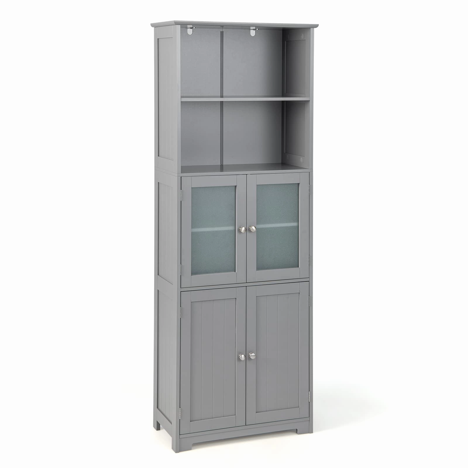 Giantex 64" Tall Bathroom Storage Cabinet, Freestanding Kitchen Pantry Cupboard with 2 Cabinets bathroom storage cabinet, over toilet storage