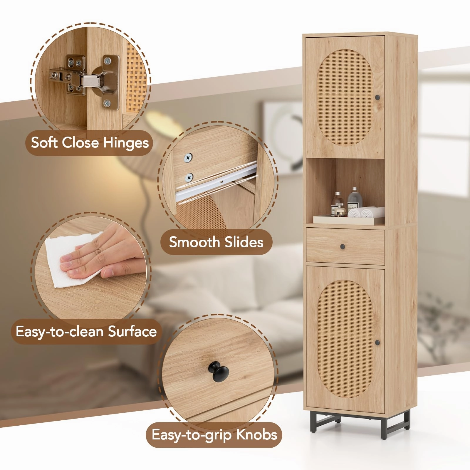 Giantex 67" Tall Bathroom Cabinet