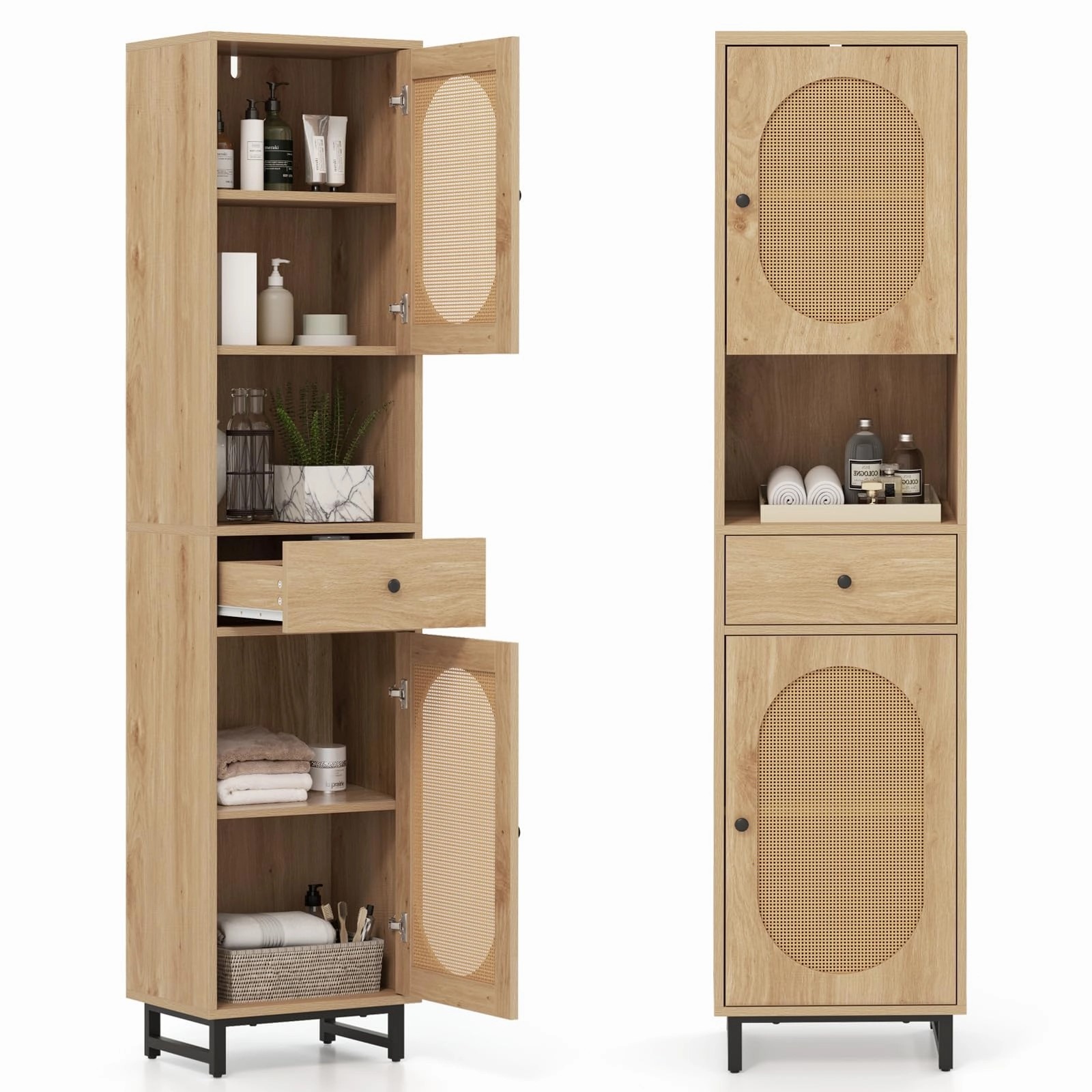 Giantex 67" Tall Bathroom Cabinet bathroom storage cabinet, over toilet storage