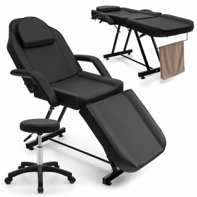 Giantex 73" Facial Chair with Hydraulic Stool, Tattoo Chair with with Adjustable Backrest & Legrest folding chair, portable chair