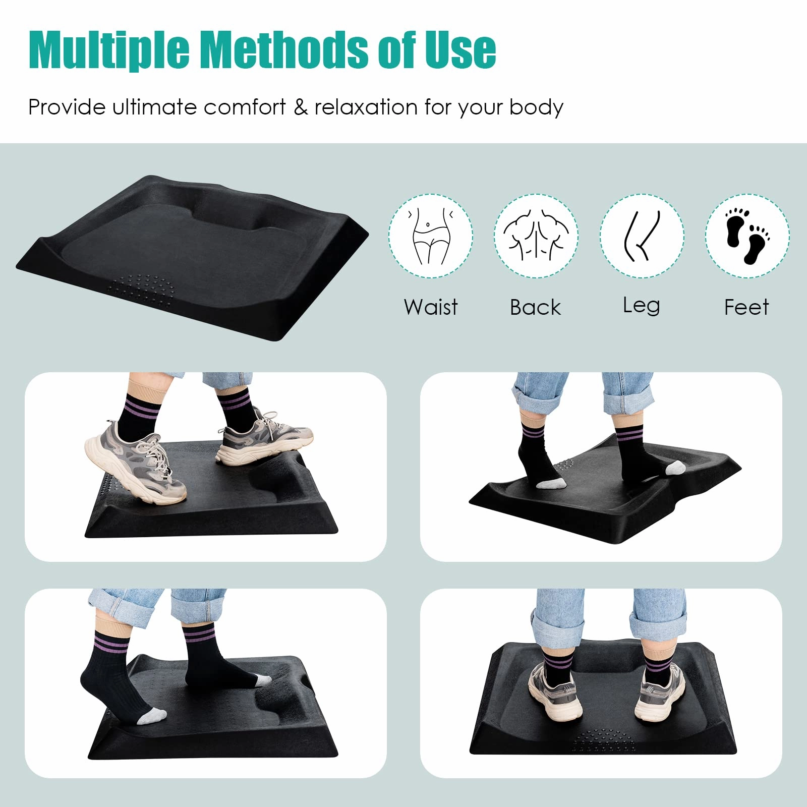Giantex Anti Fatigue Mat, Standing Mat for Stand up Desk w/ Foot Massage Points Diverse Terrain & Beveled Edges