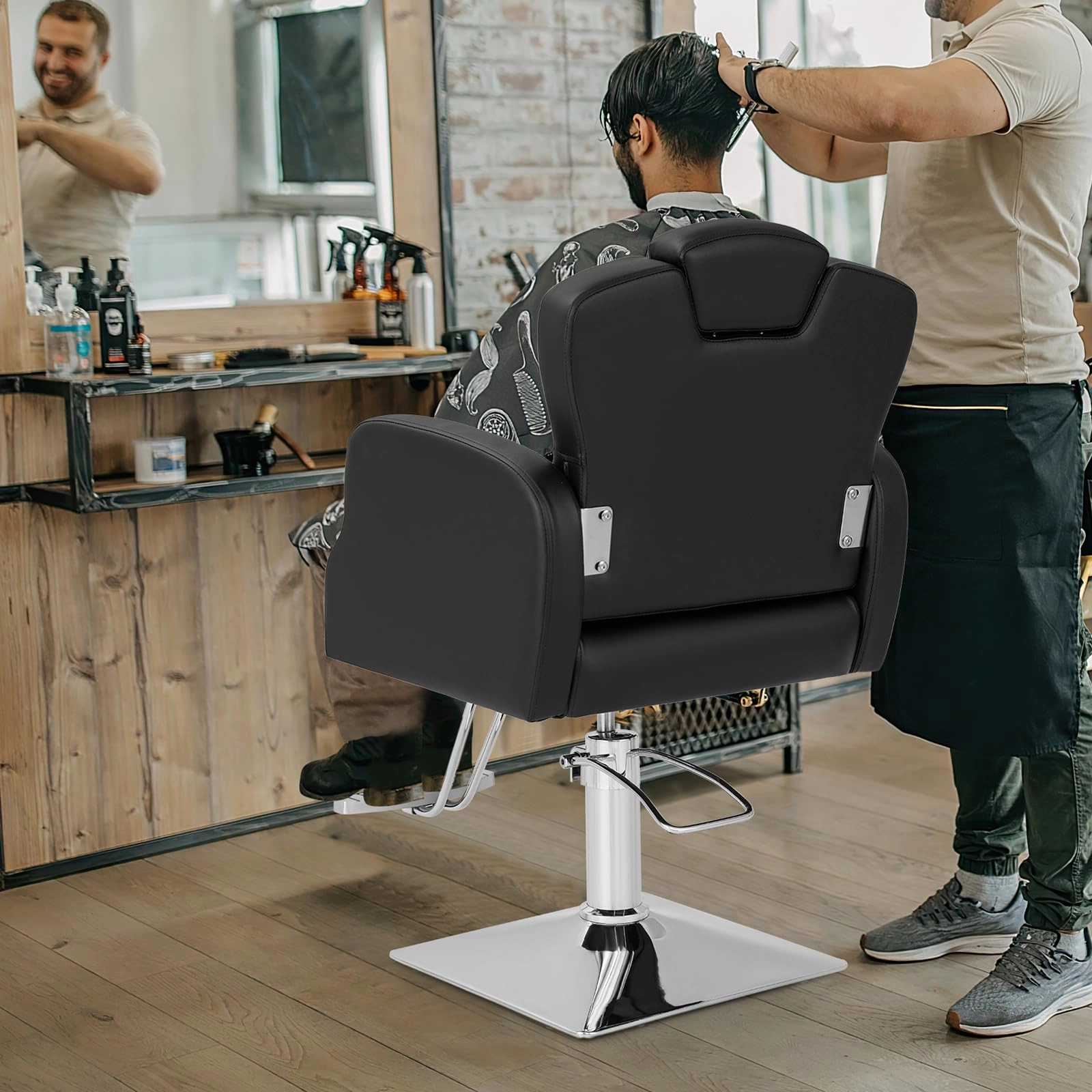 Giantex Barber Chair, Salon Chair with Adjustable Seat Height