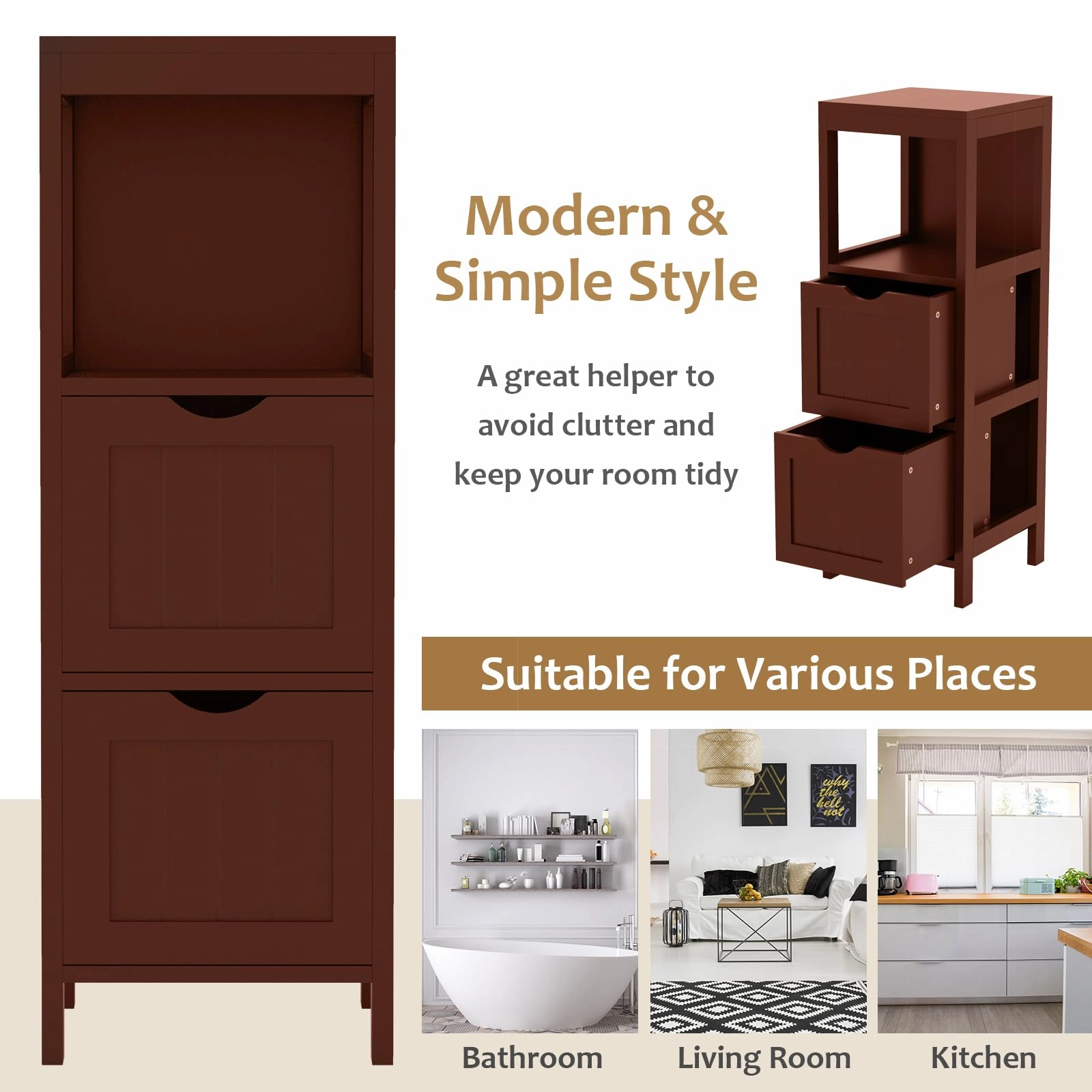 Giantex Bathroom Organizers and Storage Cabinet - Storage Organizer Rack Stand