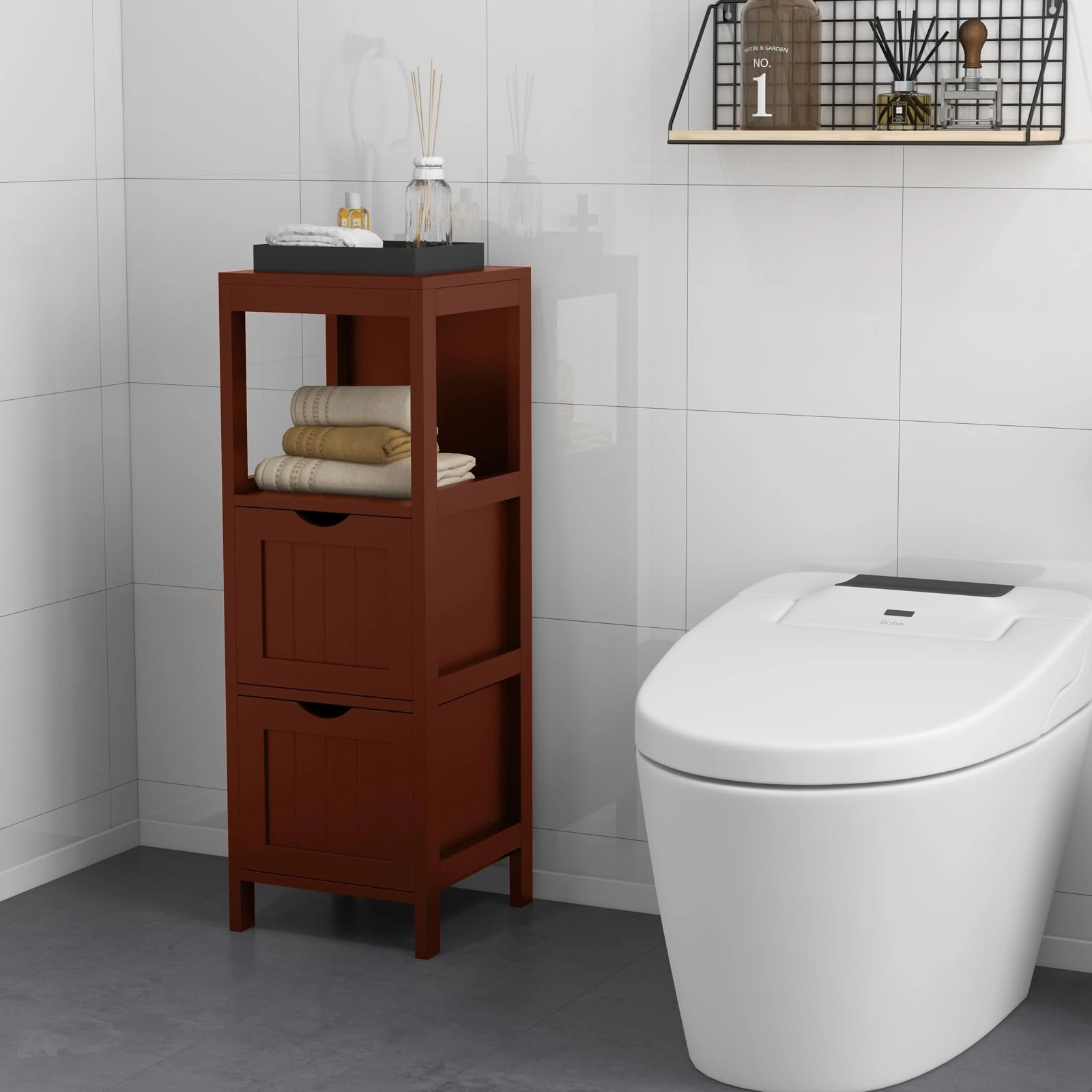 Giantex Bathroom Organizers and Storage Cabinet - Storage Organizer Rack Stand