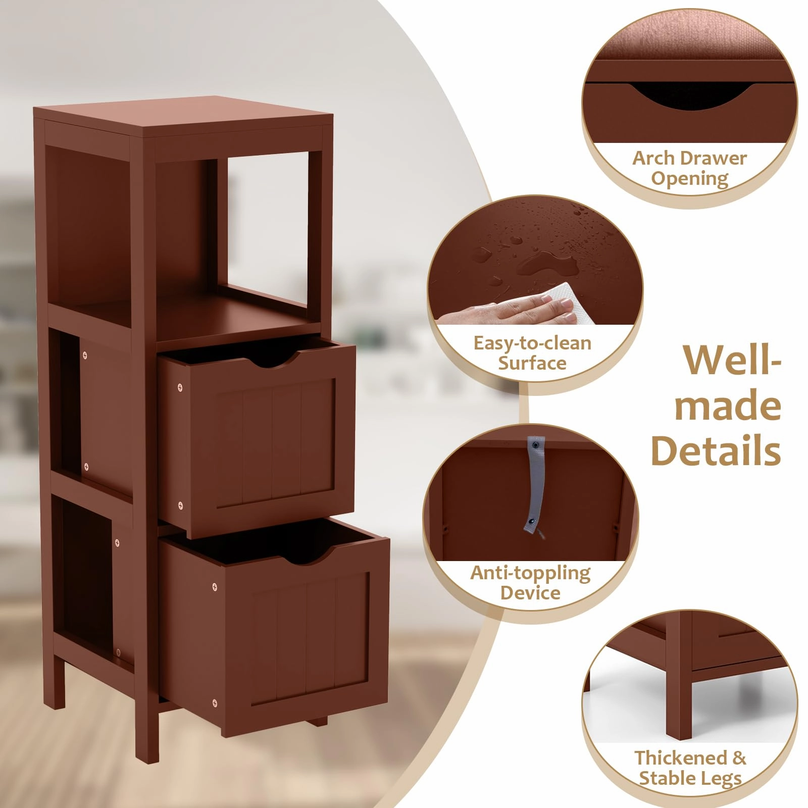 Giantex Bathroom Organizers and Storage Cabinet - Storage Organizer Rack Stand