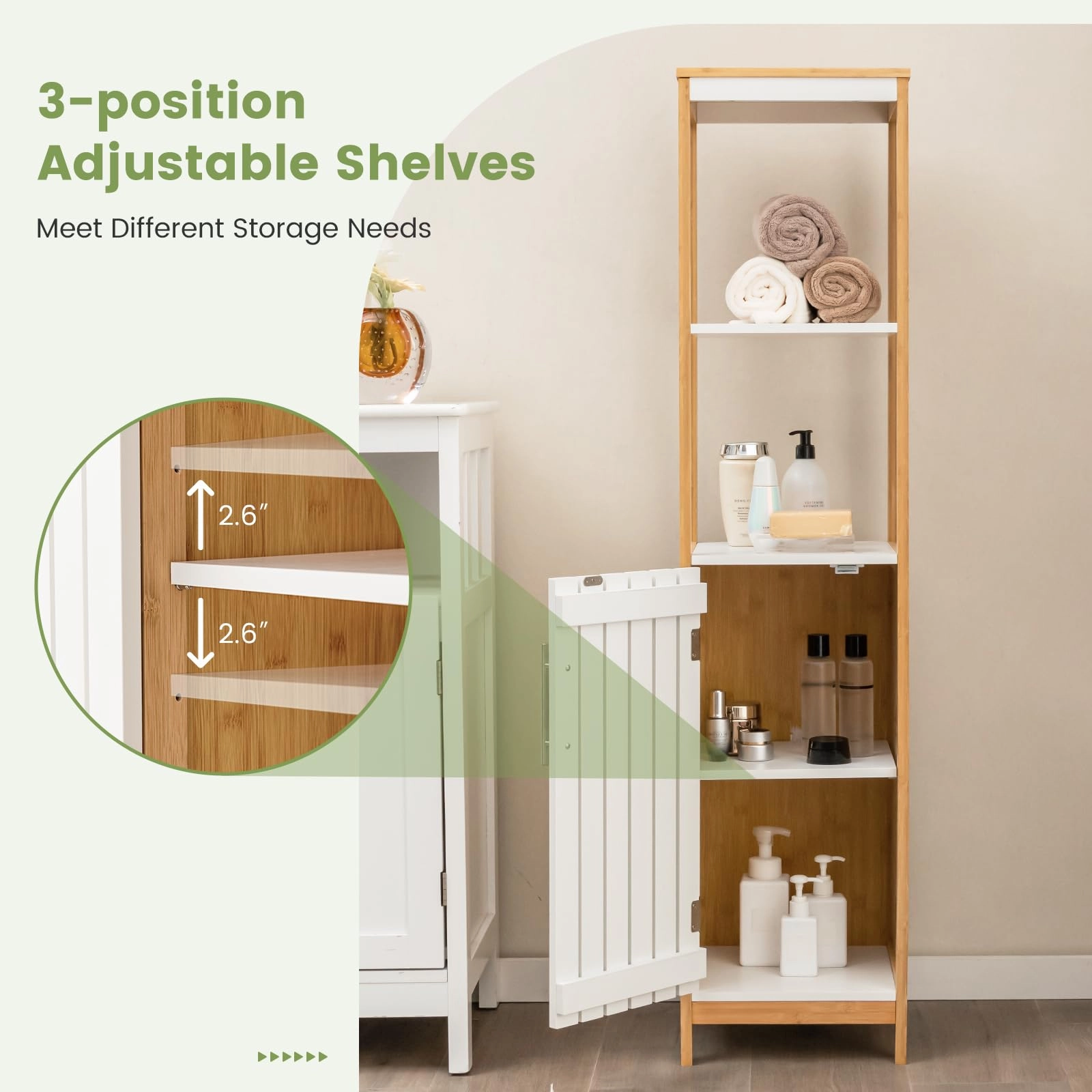 Giantex Bathroom Storage Cabinet Freestanding